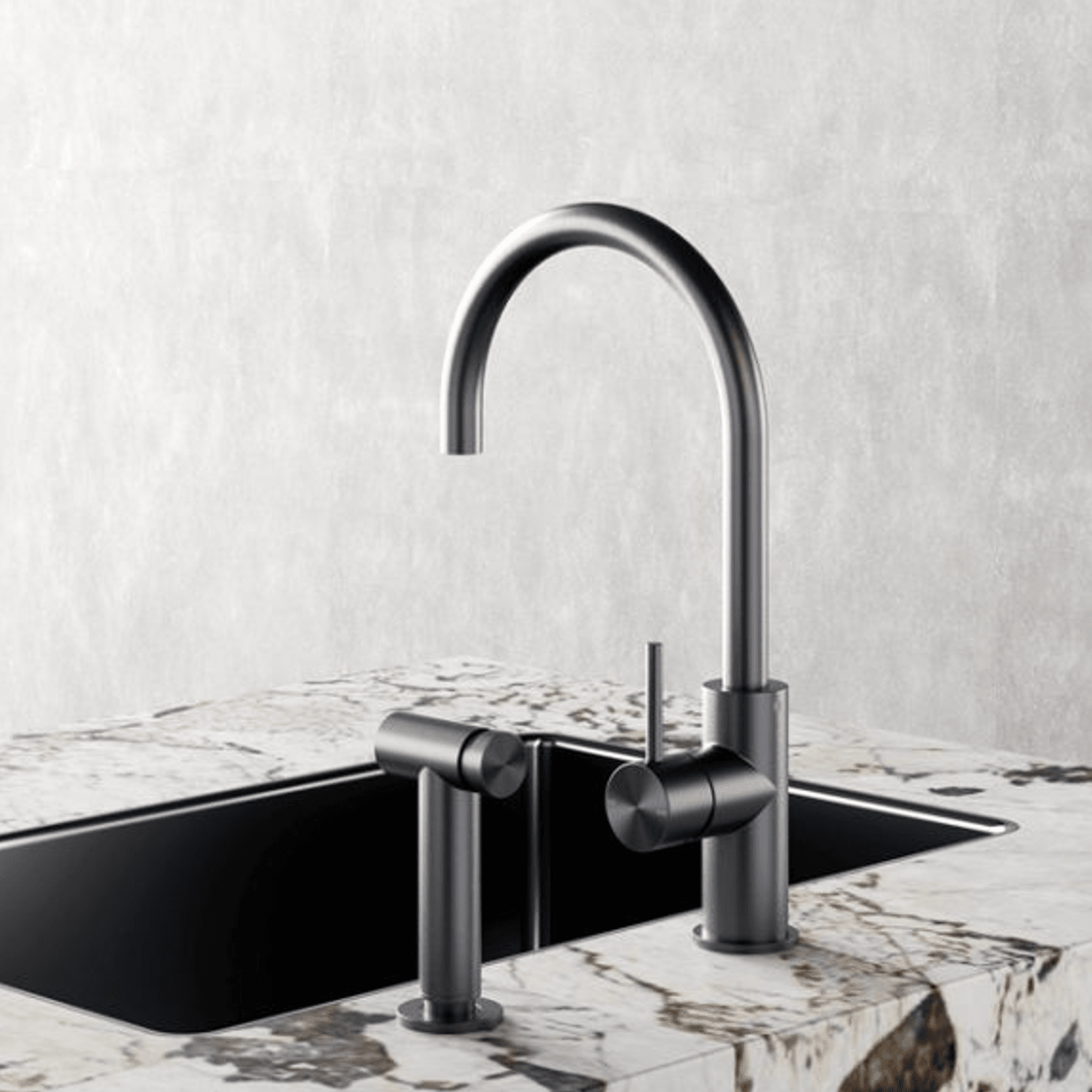 Zen SS316L Kitchen Mixer & Hand Spray | Graphite gallery detail image