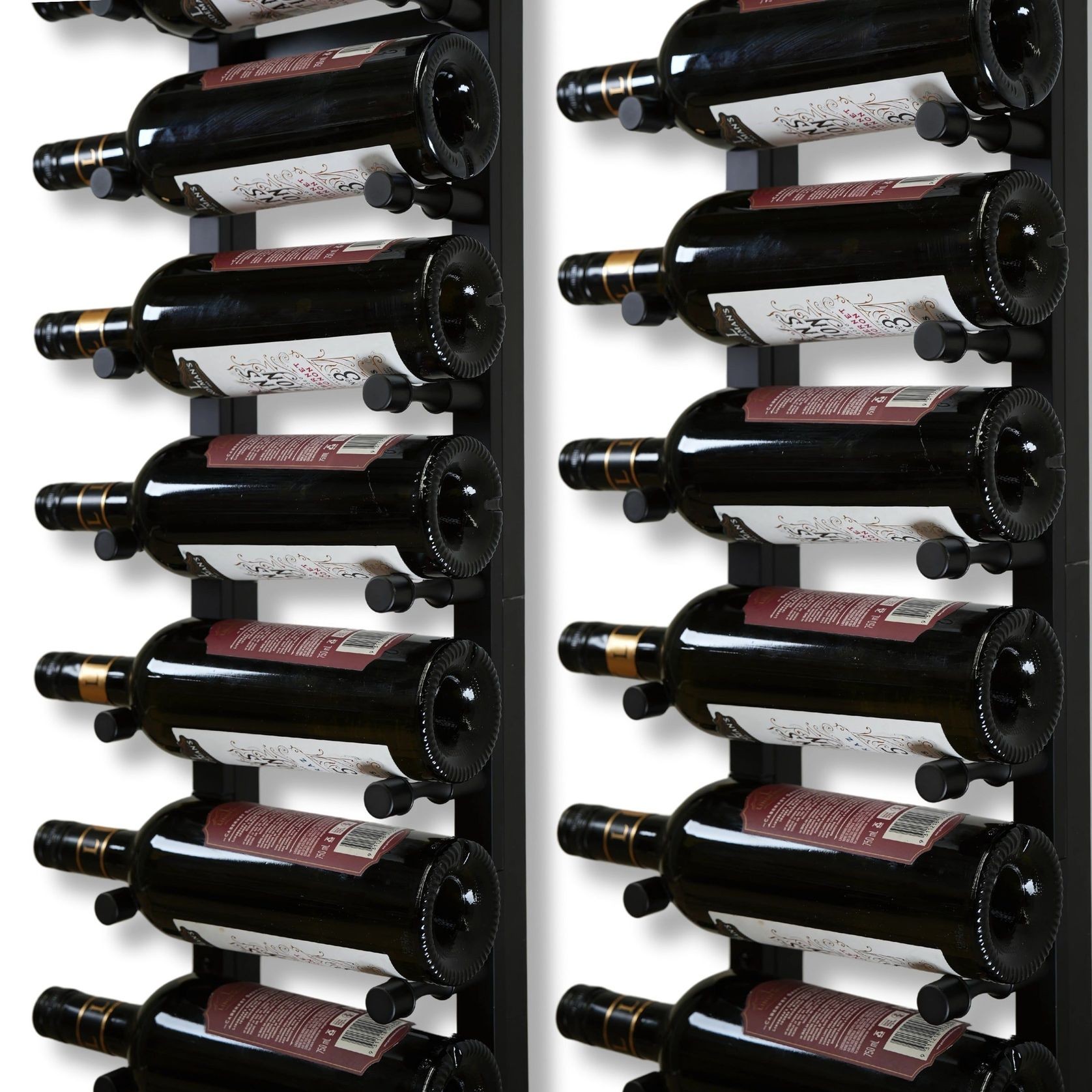 Floor-to-Ceiling Mounted Wine Rack with Offset Pegs gallery detail image