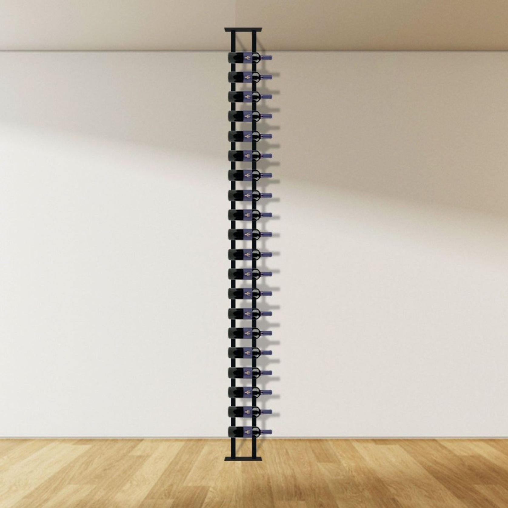 Floor-to-Ceiling Mounted Wine Rack with Offset Pegs gallery detail image
