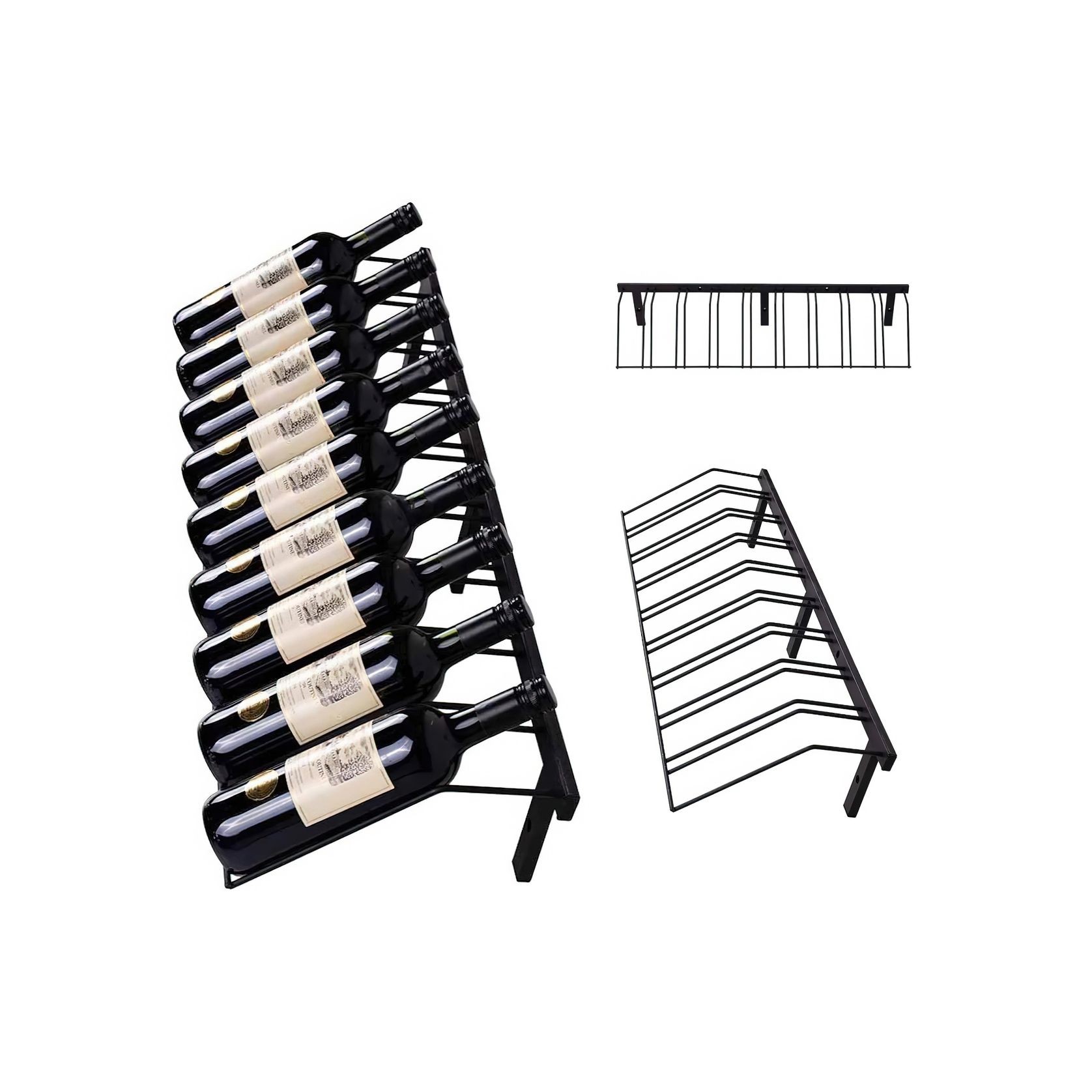 Wall Mounted Metal Rail Wine Racks gallery detail image