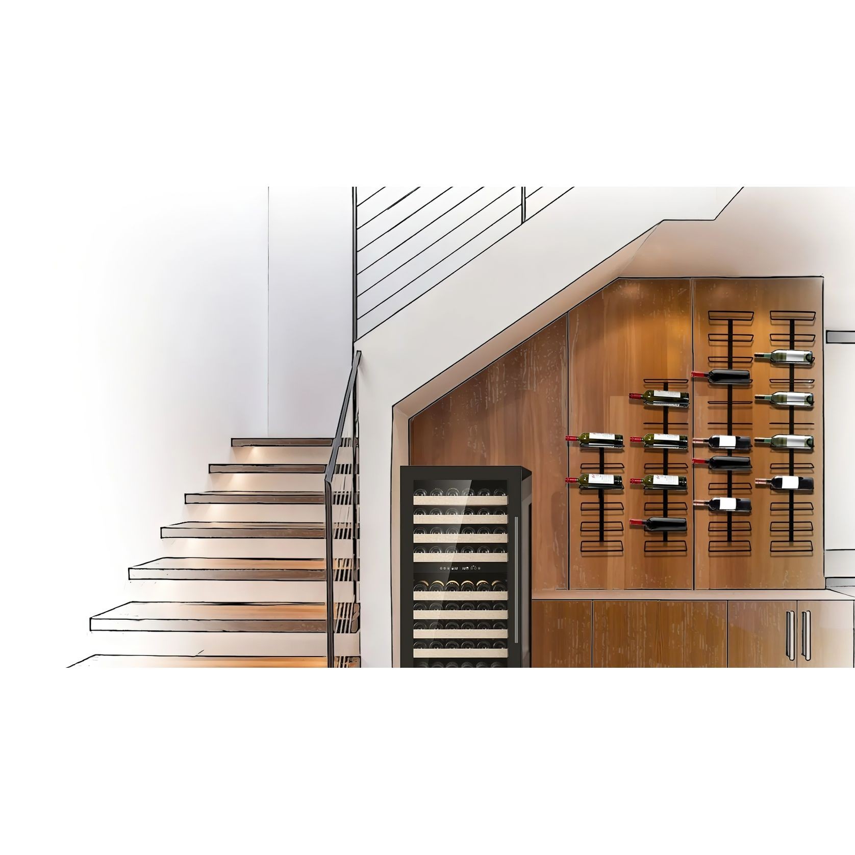 Wall Mounted Metal Rail Wine Racks gallery detail image