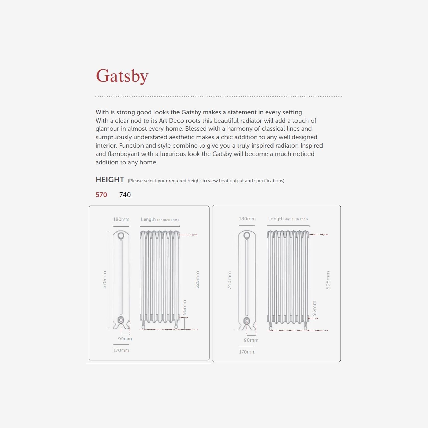 Paladin Gatsby Cast Iron Radiator (5~12 sections) gallery detail image