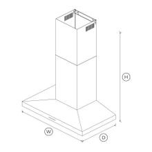 Wall Rangehood, 90cm, Stainless Steel, Pyramid Chimney gallery detail image