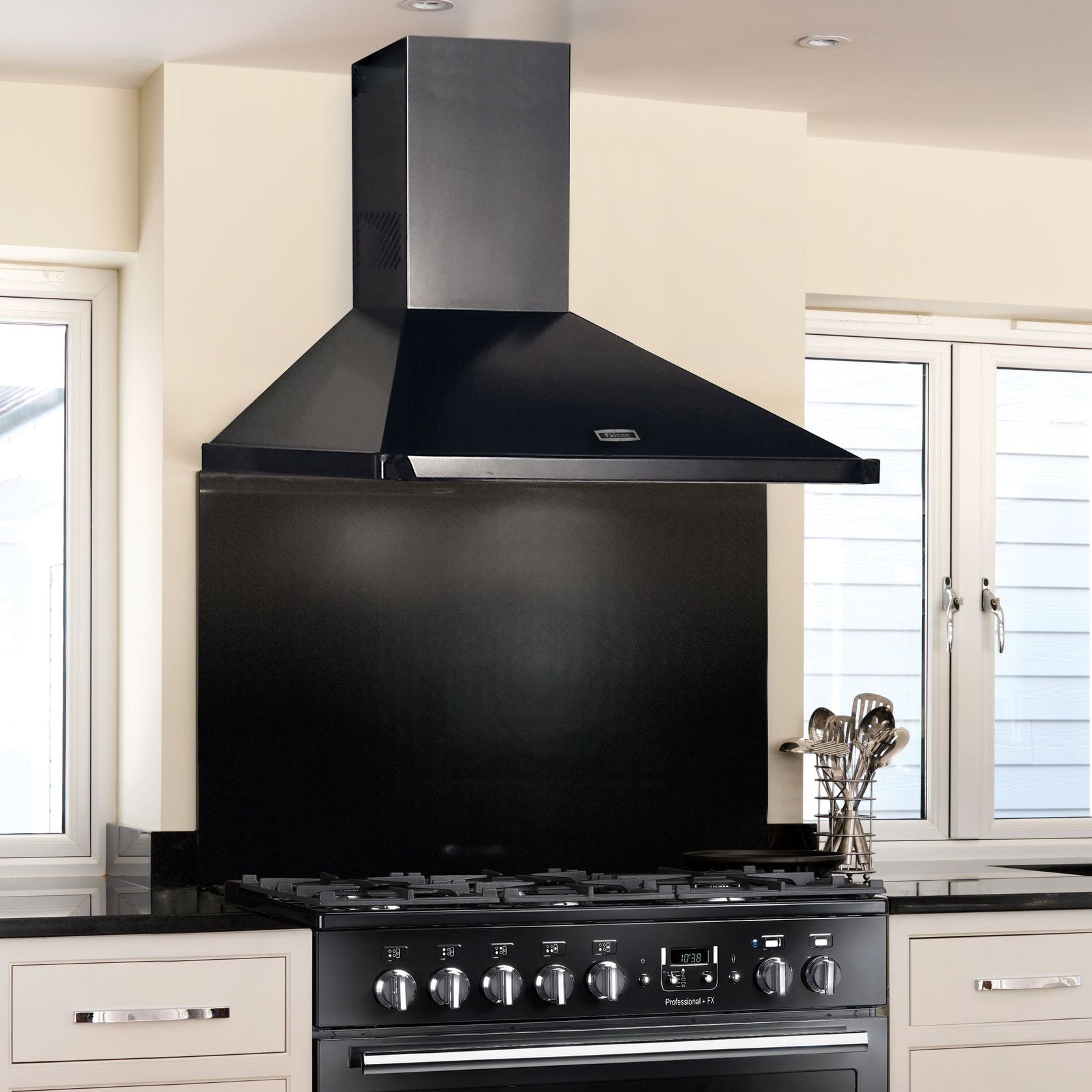 Falcon Black 90cm Canopy Rangehood gallery detail image