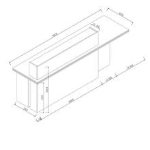 JARIN Reception Desk 2.4M Left Panel - Carbon & White gallery detail image