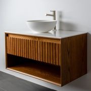 PLATO LARGO 1200 SINGLE DRAWER OPEN SHELF WALL HUNG VANITY RANGE gallery detail image