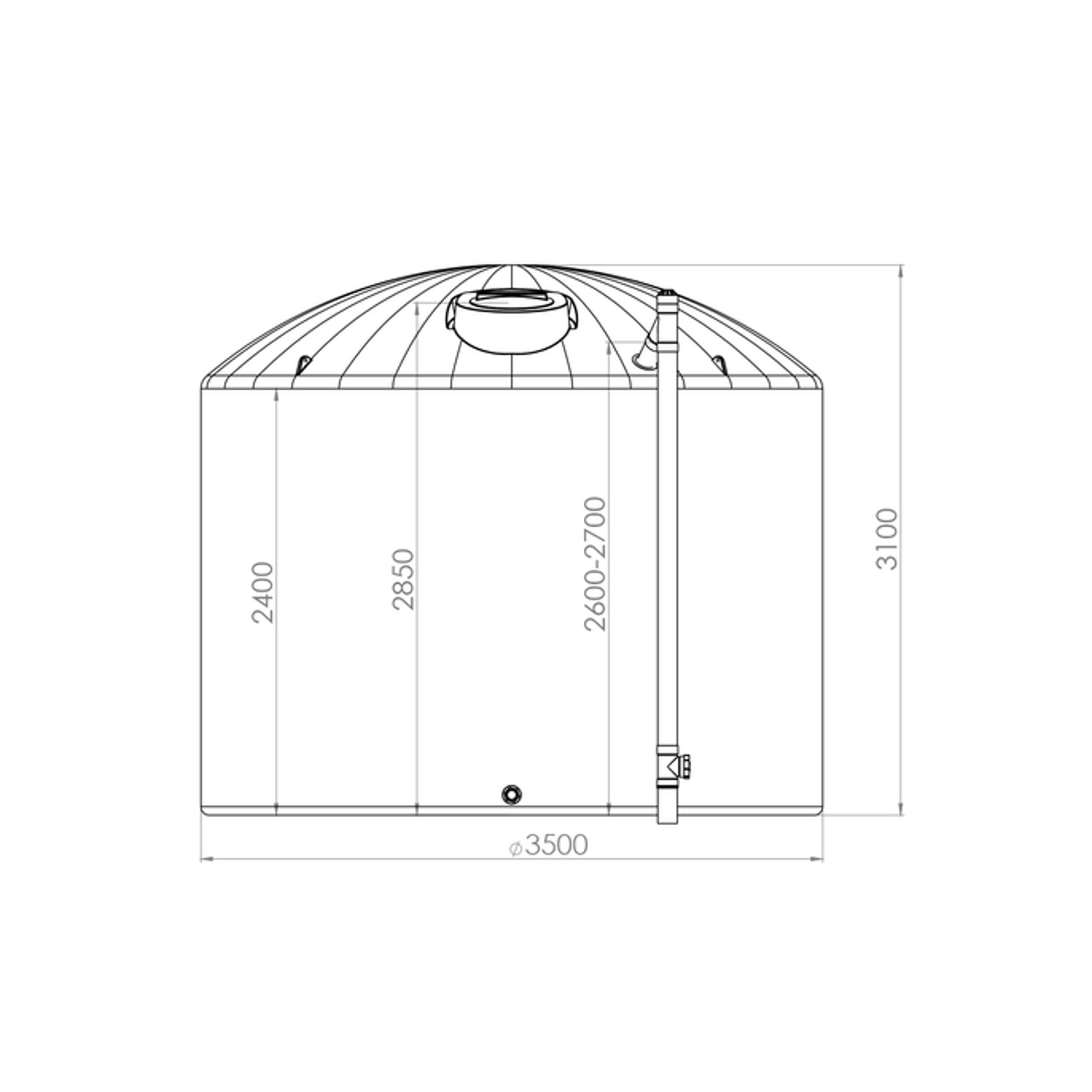 25000 LITRE PLASTIC WATER TANK gallery detail image