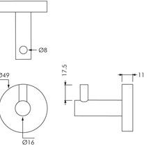 Single Stainless Steel Robe Hook gallery detail image