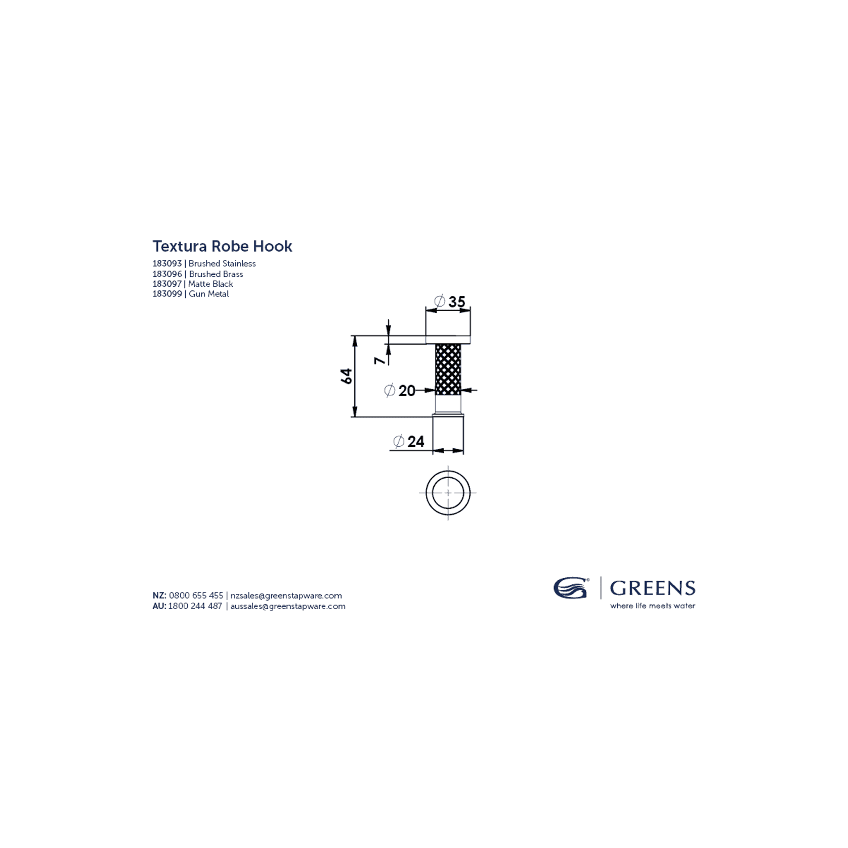 Textura Robe Hook gallery detail image