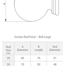 Large Ball - Curtain Rod Finial gallery detail image
