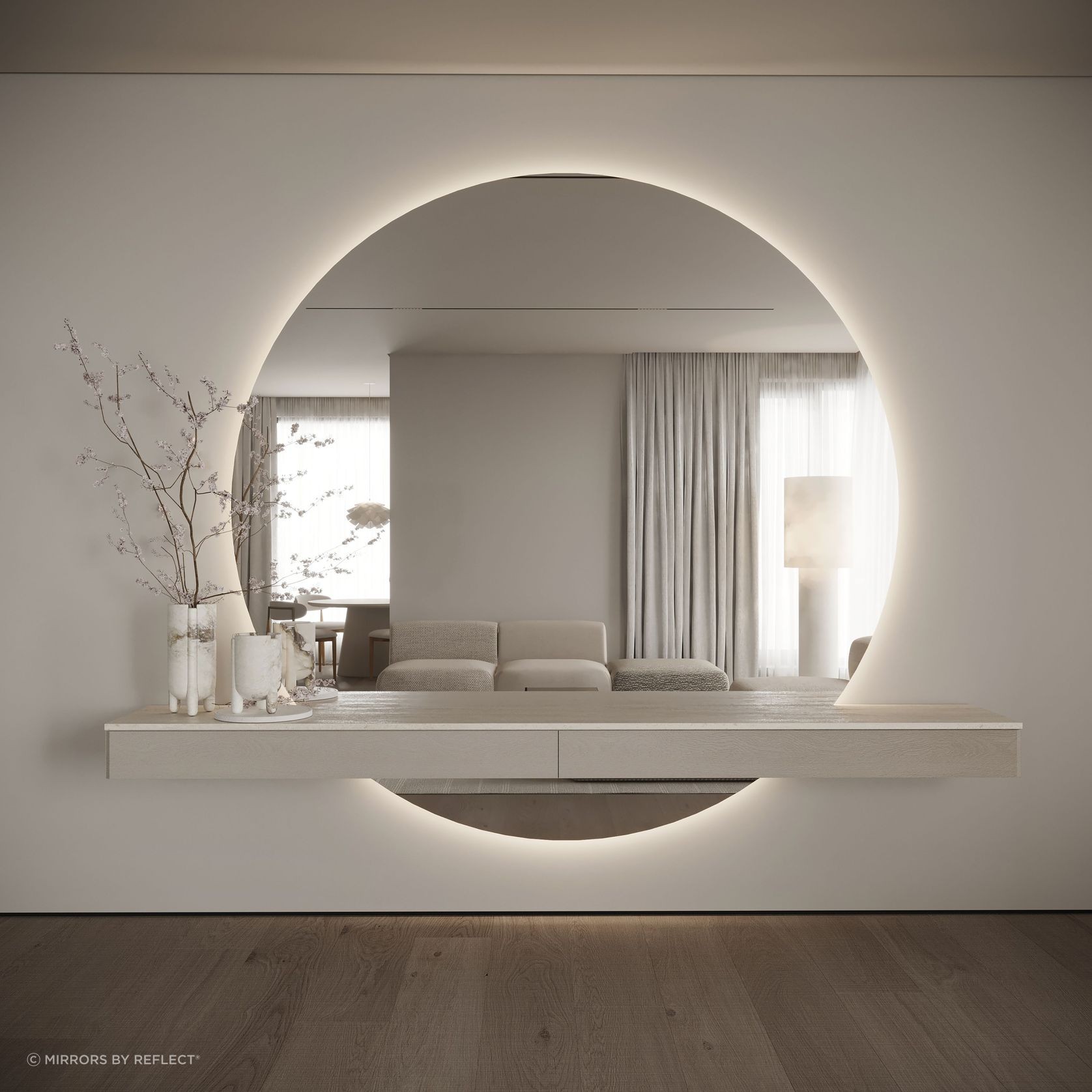 Céline Large Round Mirror | 1800 x 1800 gallery detail image