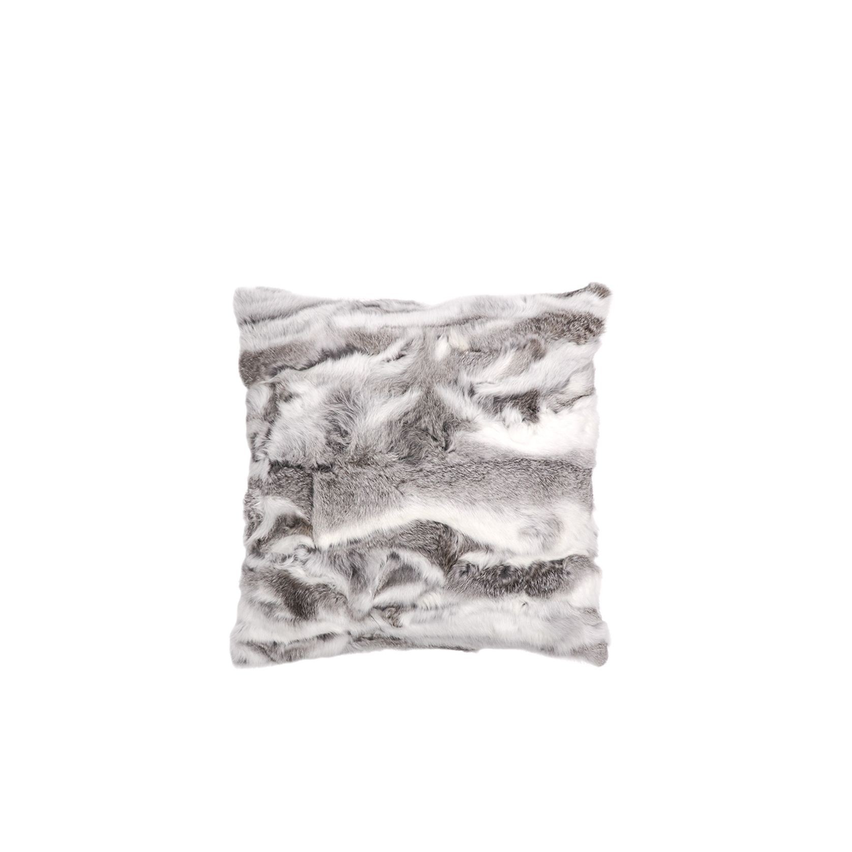 Arctic Rabbit Cushion - Patched Grey & White gallery detail image