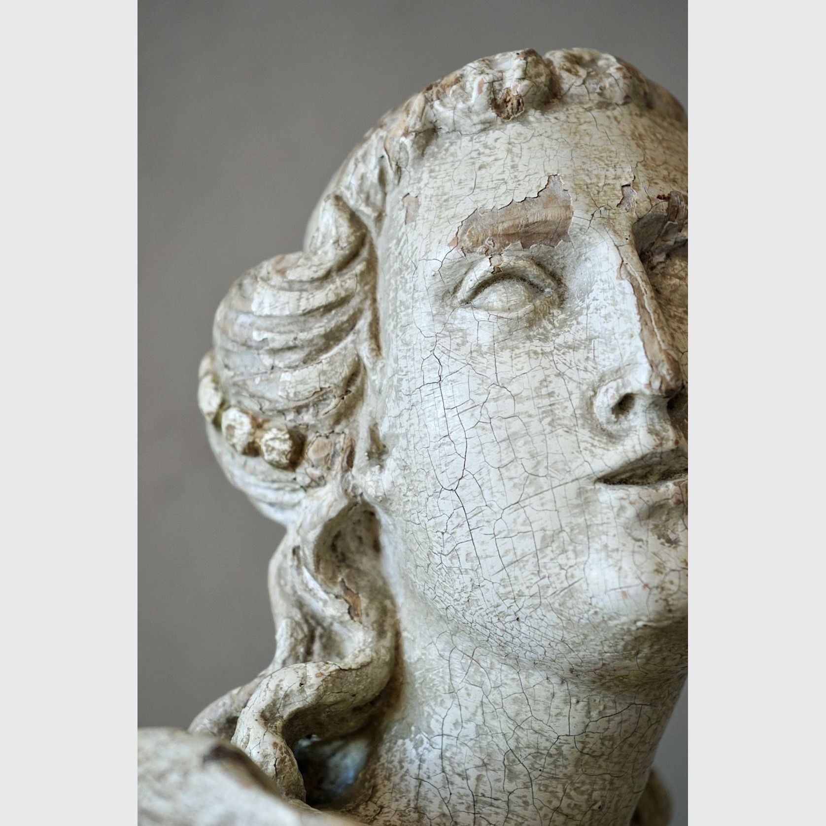 Antique French Carved Statue of a Saint gallery detail image