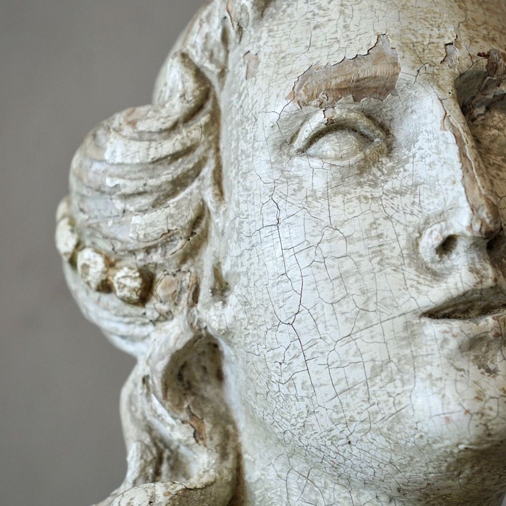 Antique French Carved Statue of a Saint gallery detail image