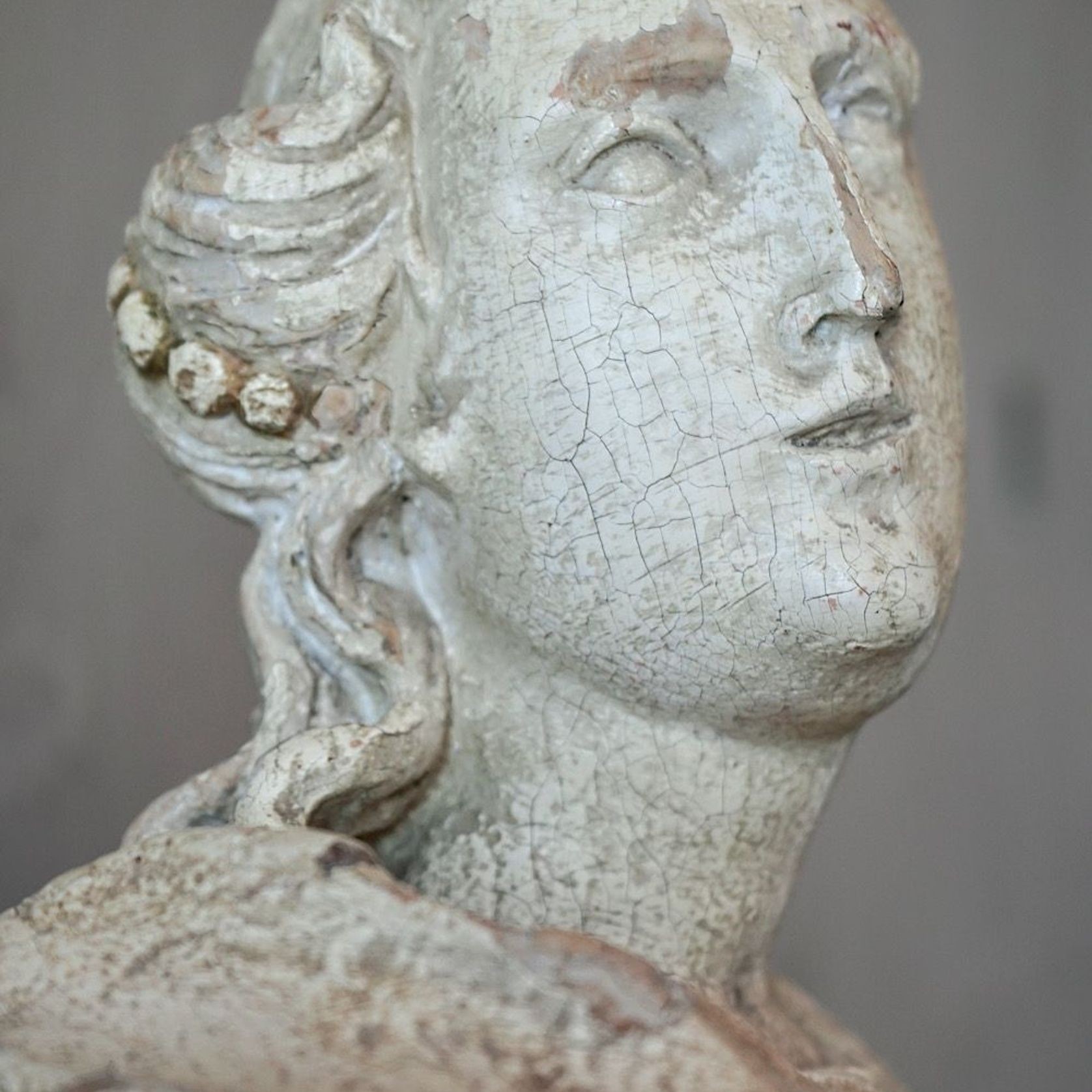 Antique French Carved Statue of a Saint gallery detail image