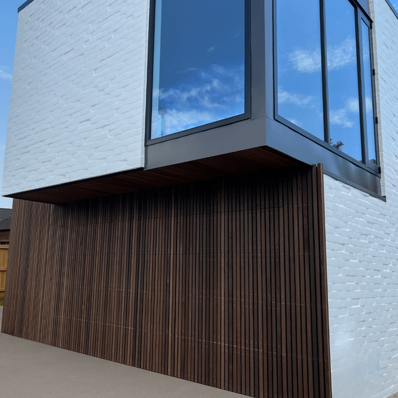 Custom Batten Cedar Flushmount Garage Door gallery detail image