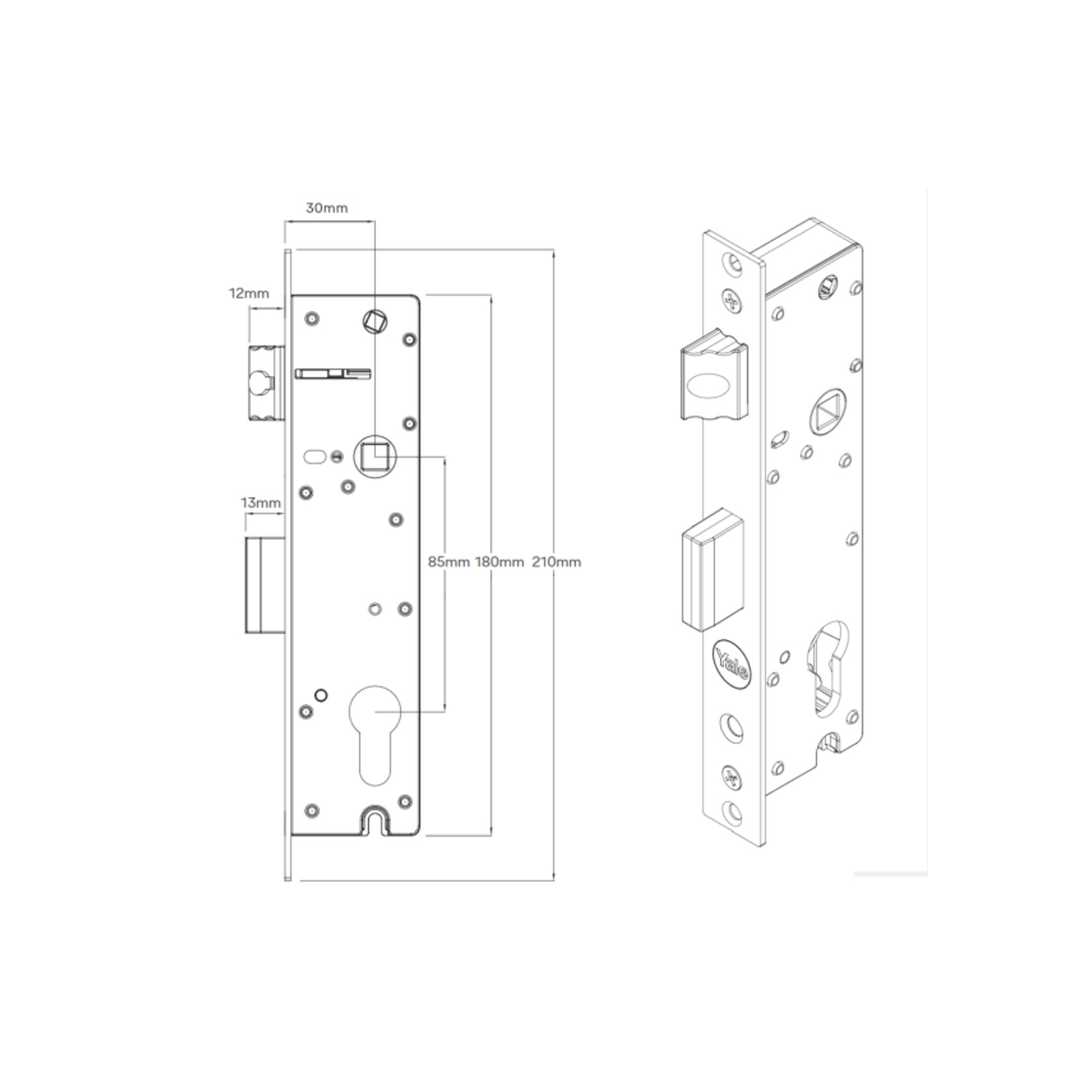 Yale Induro 2-Point Mortice Lock gallery detail image