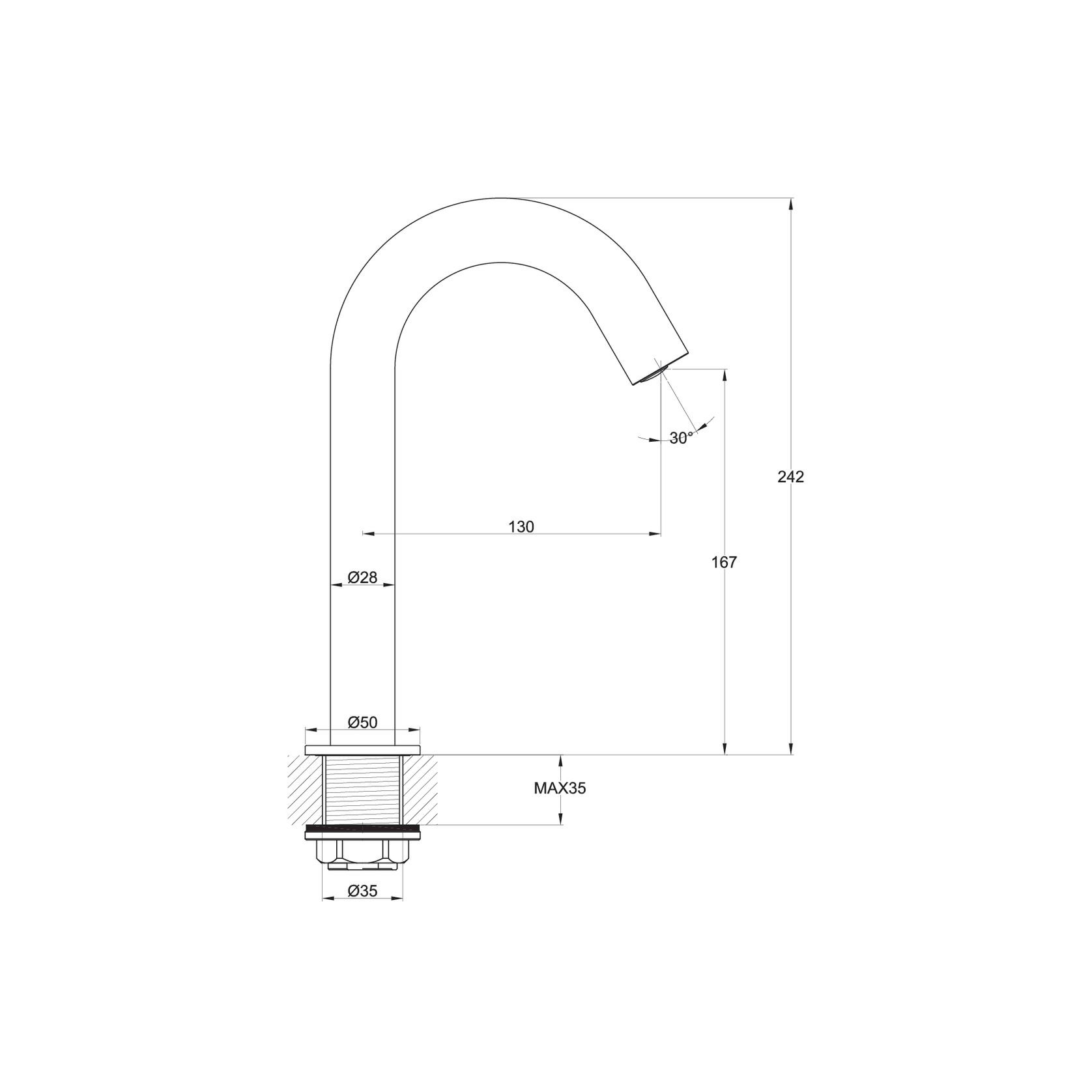Luxe Deck Mounted Automatic Sensor Tap Gun Metal gallery detail image