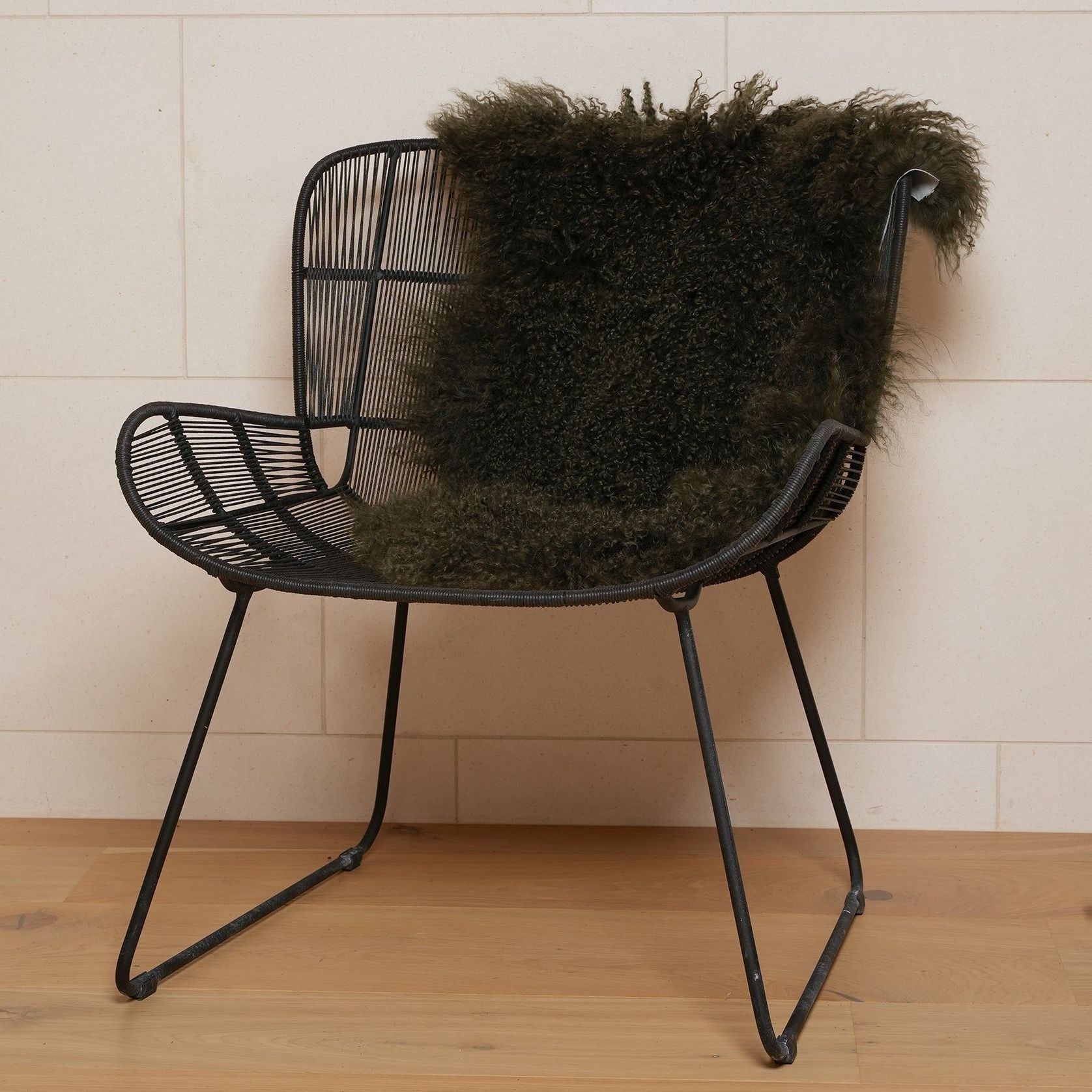 Tibetan Lambskin Rug - Olive gallery detail image