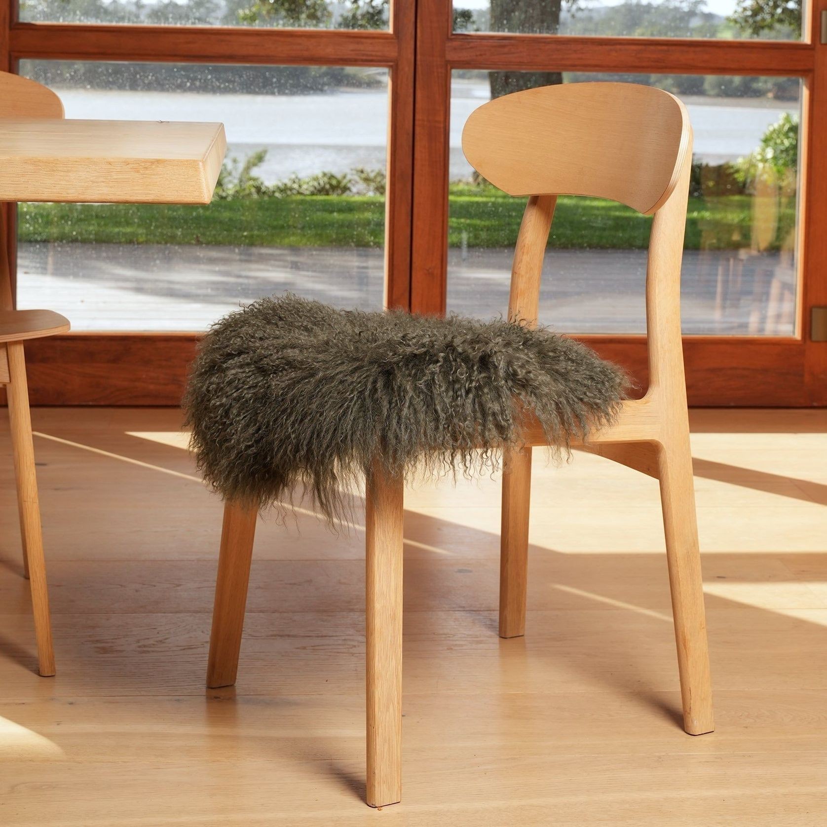 Tibetan Lambskin Seat Warmer- Olive gallery detail image