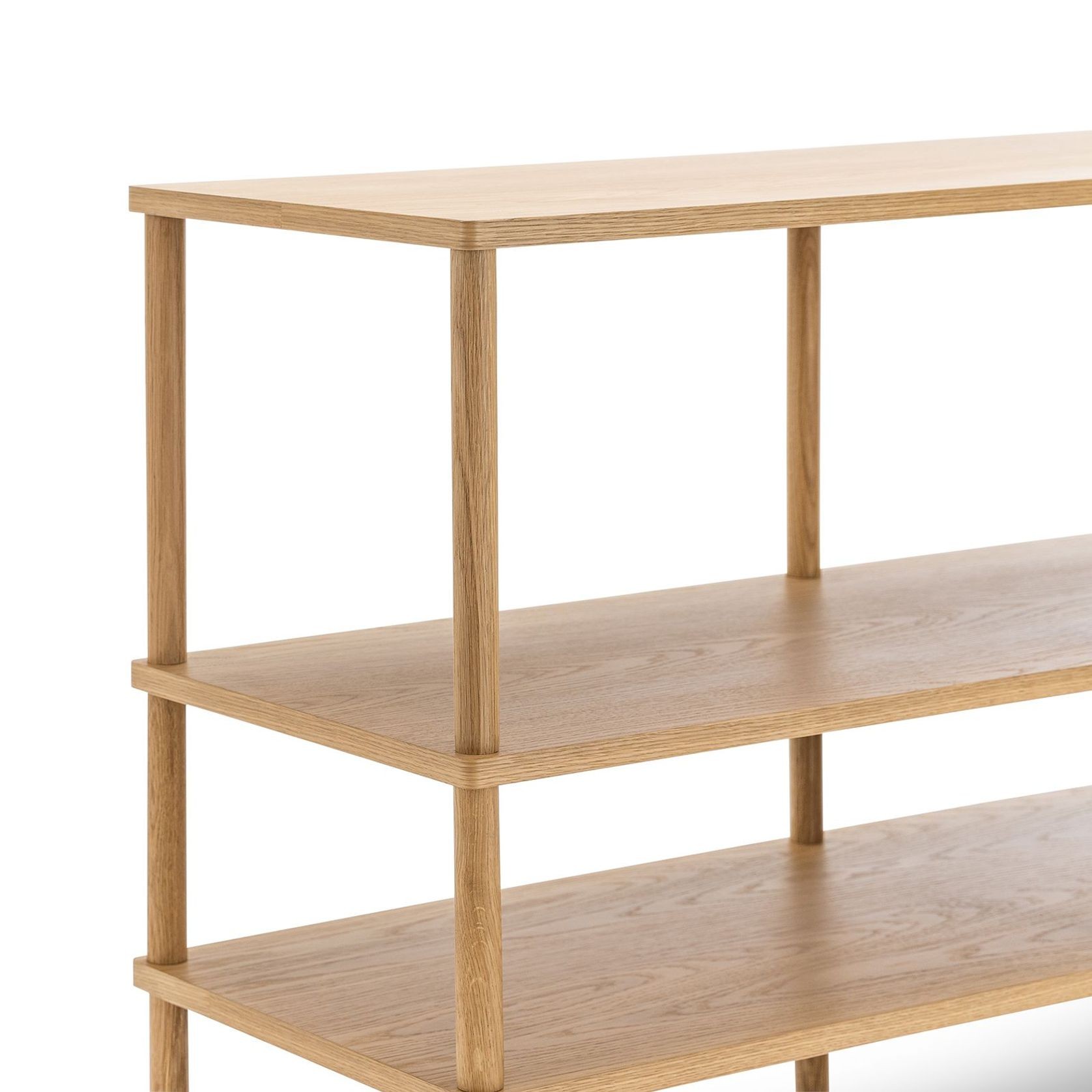 Rakie Wide Display Shelving Unit | Natural Oak gallery detail image