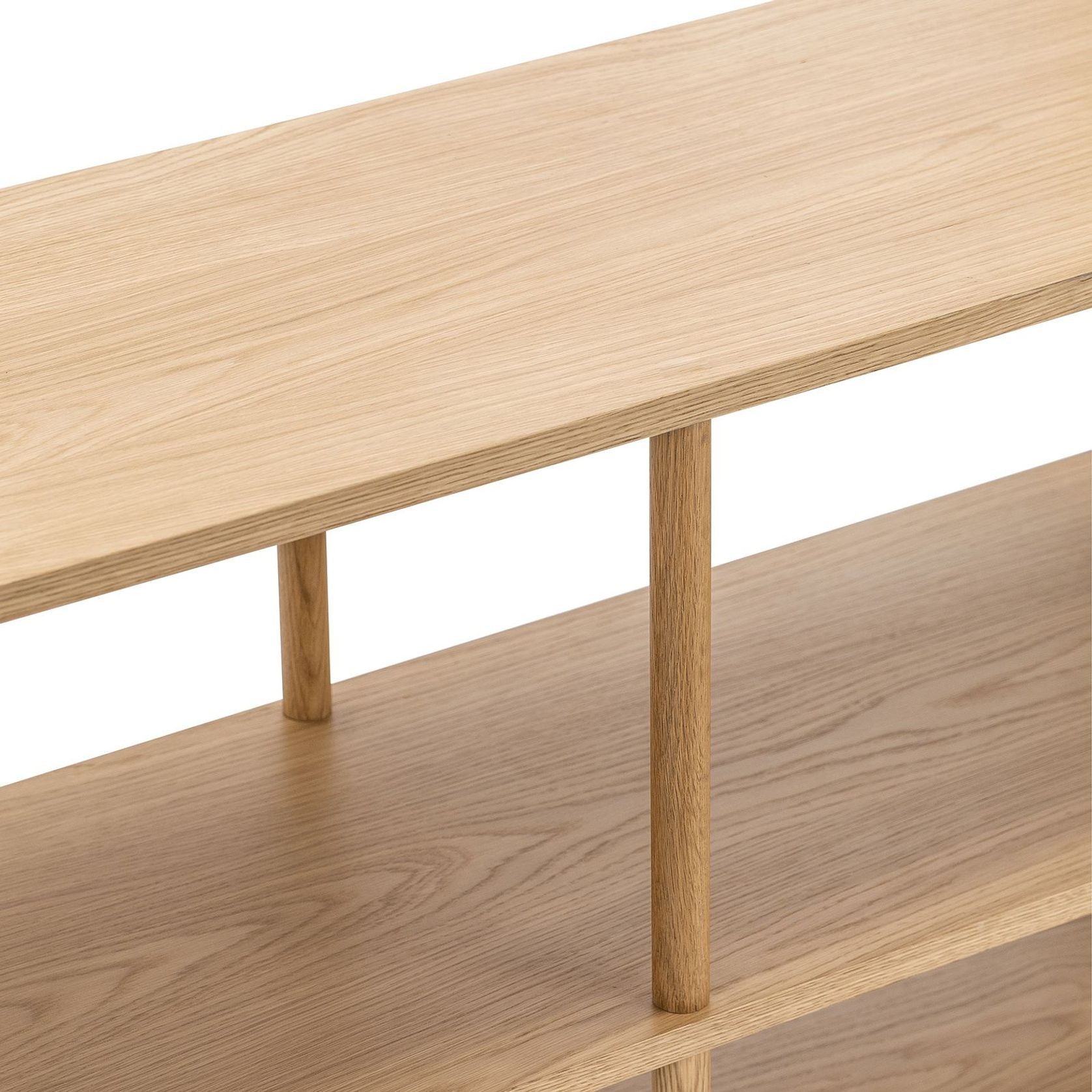Rakie Wide Display Shelving Unit | Natural Oak gallery detail image