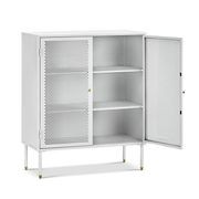 Mesh 2 Door Low Storage Cabinet | Matte White gallery detail image