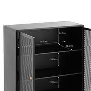 Mesh 2 Door Low Storage Cabinet | Matte Black gallery detail image