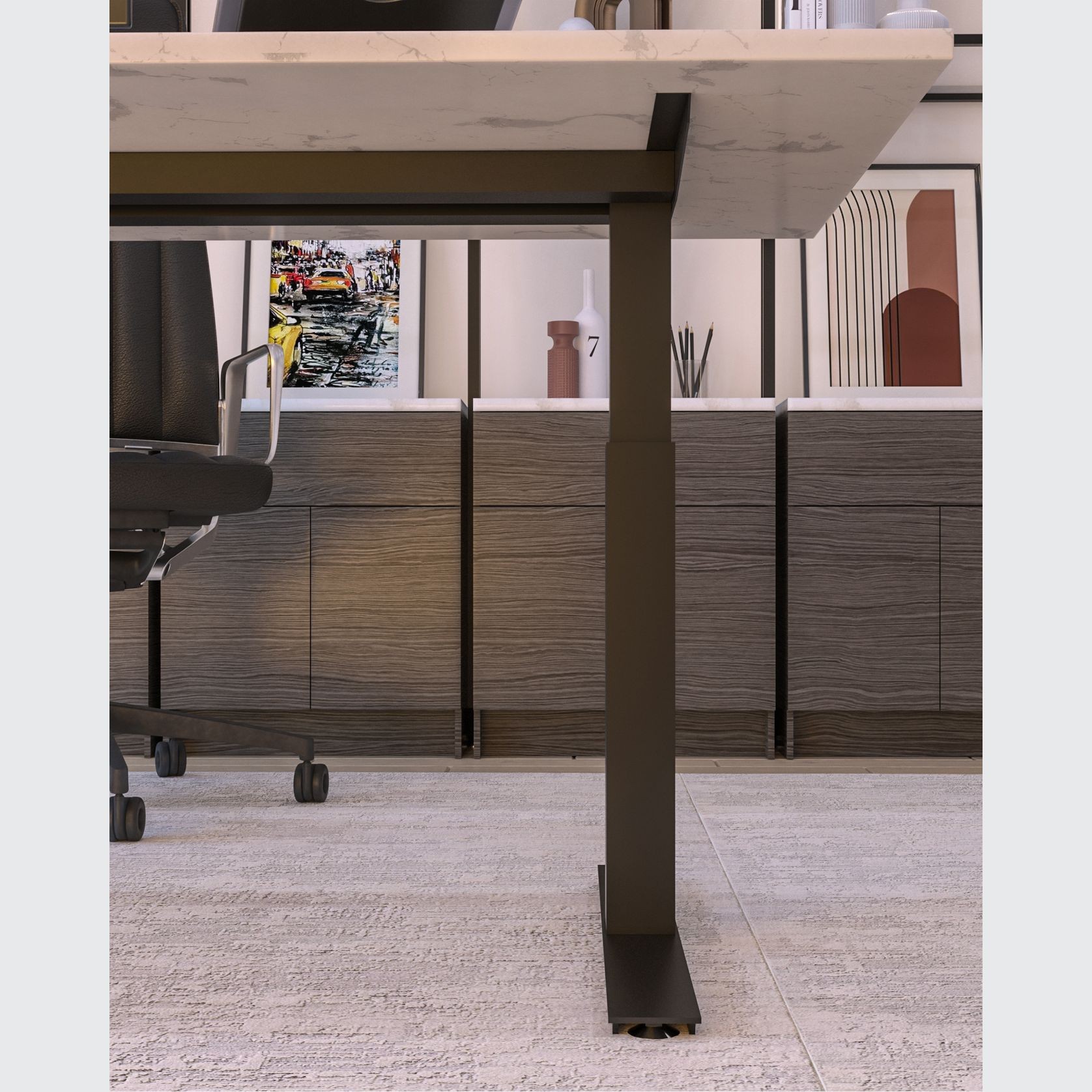 Custom Home Office Shelving Unit & Standing Desk gallery detail image