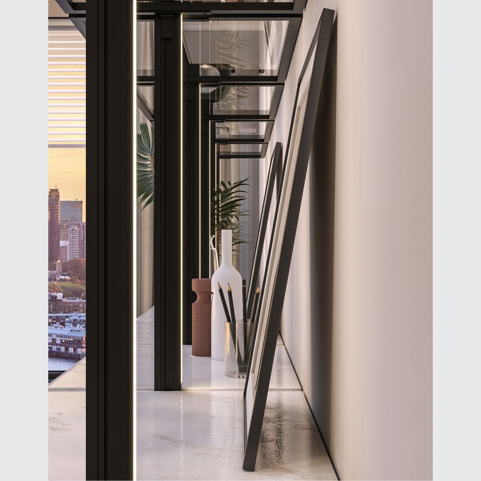 Custom Home Office Shelving Unit & Standing Desk gallery detail image