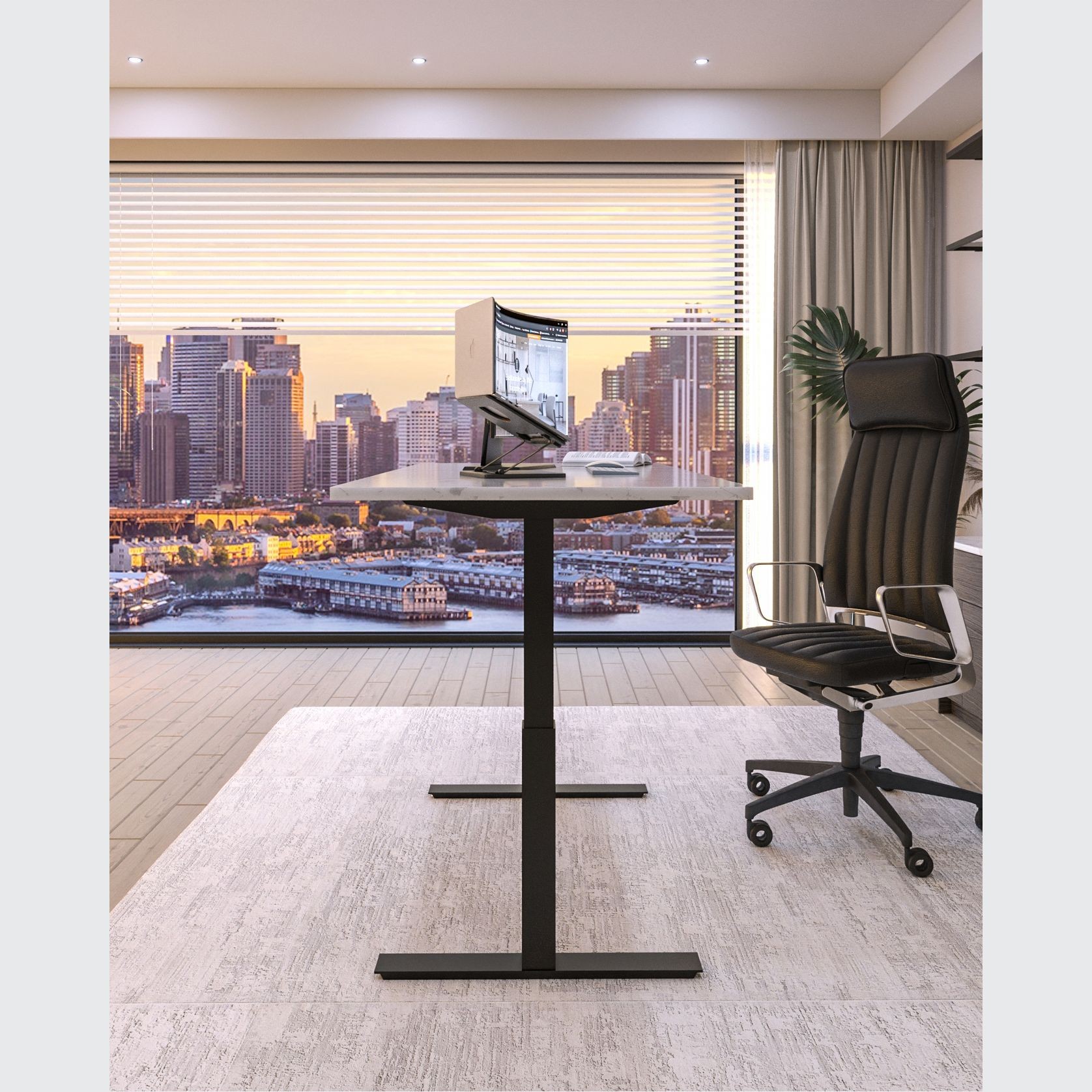Custom Home Office Shelving Unit & Standing Desk gallery detail image