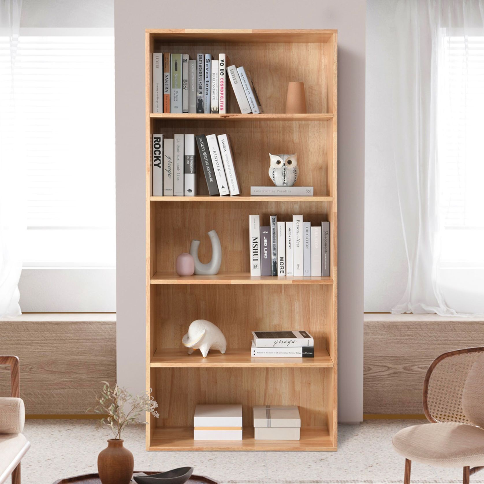 Stax Hardwood Bookcase | Natural | Narrow (800mm) gallery detail image