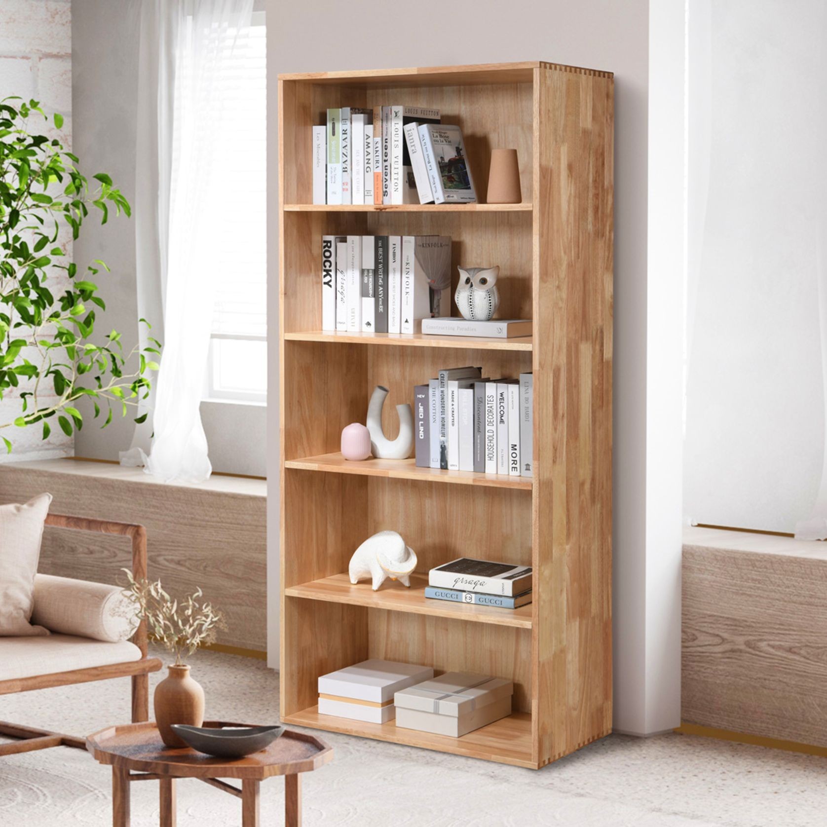 Stax Hardwood Bookcase | Natural | Narrow (800mm) gallery detail image