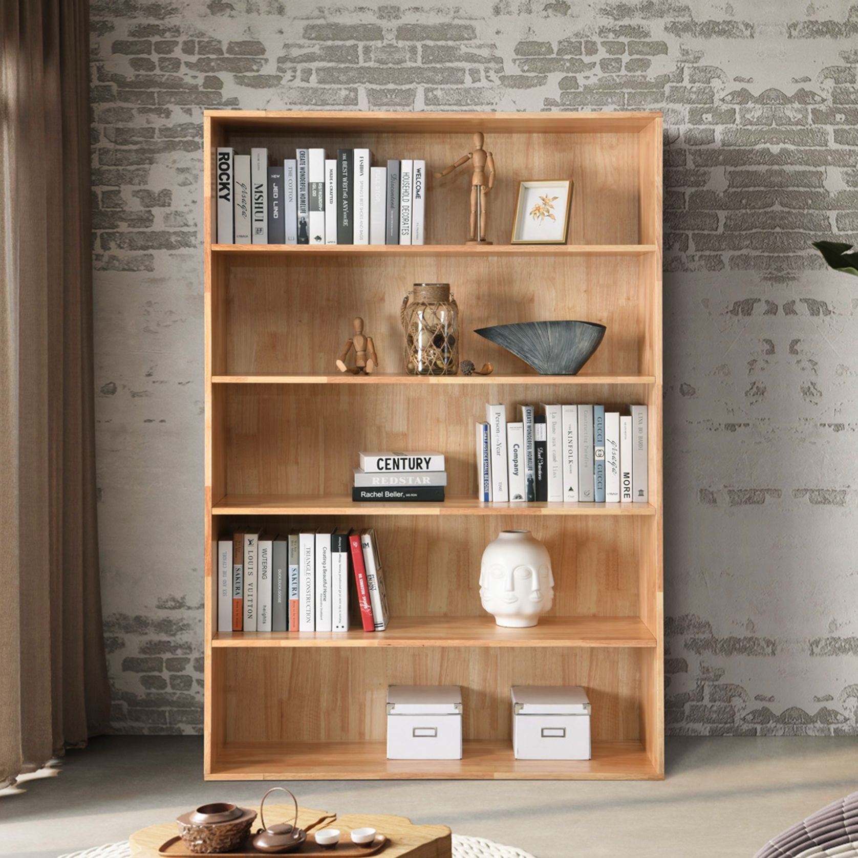 Stax Hardwood Bookcase | Natural | Narrow (1200mm) gallery detail image