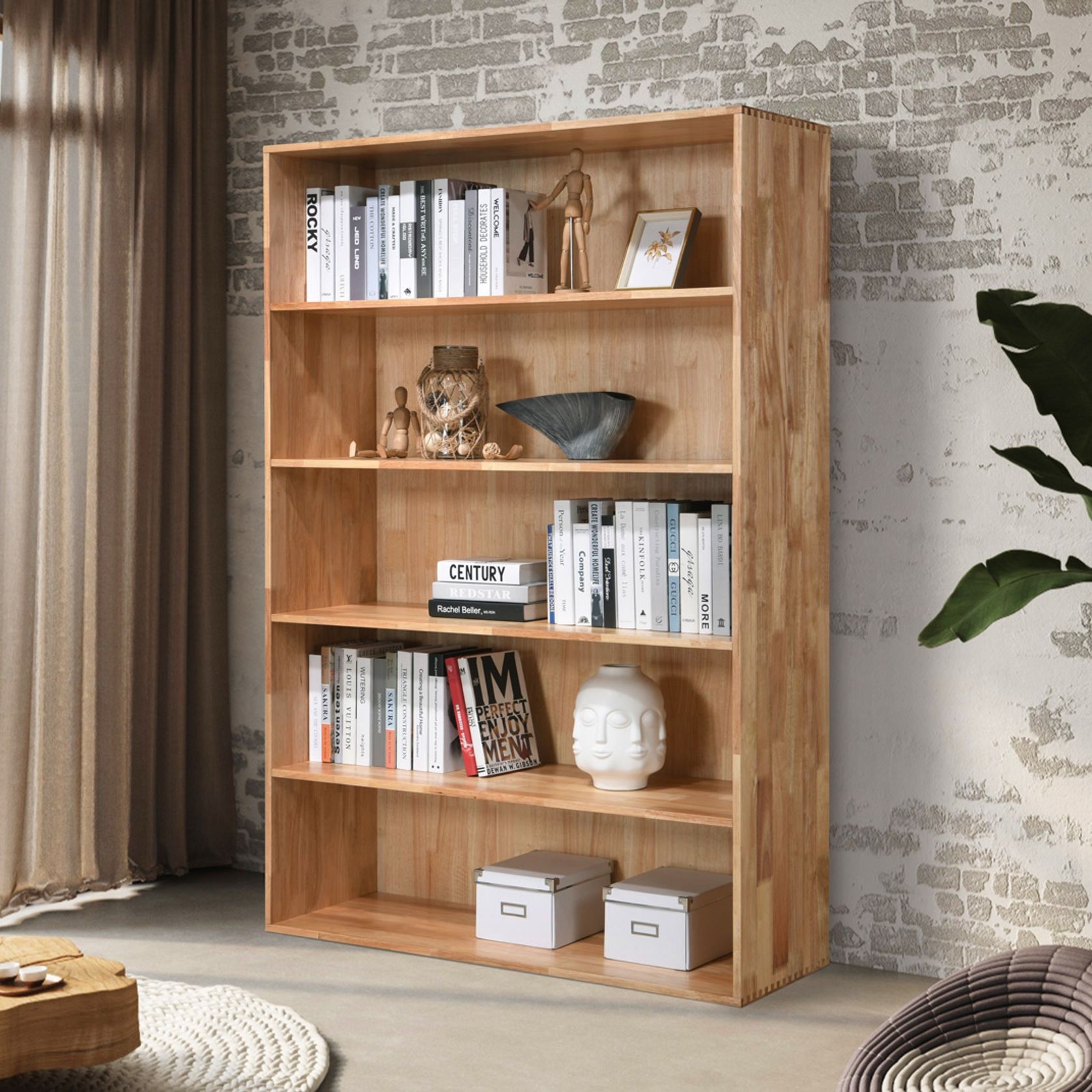 Stax Hardwood Bookcase | Natural | Narrow (1200mm) gallery detail image