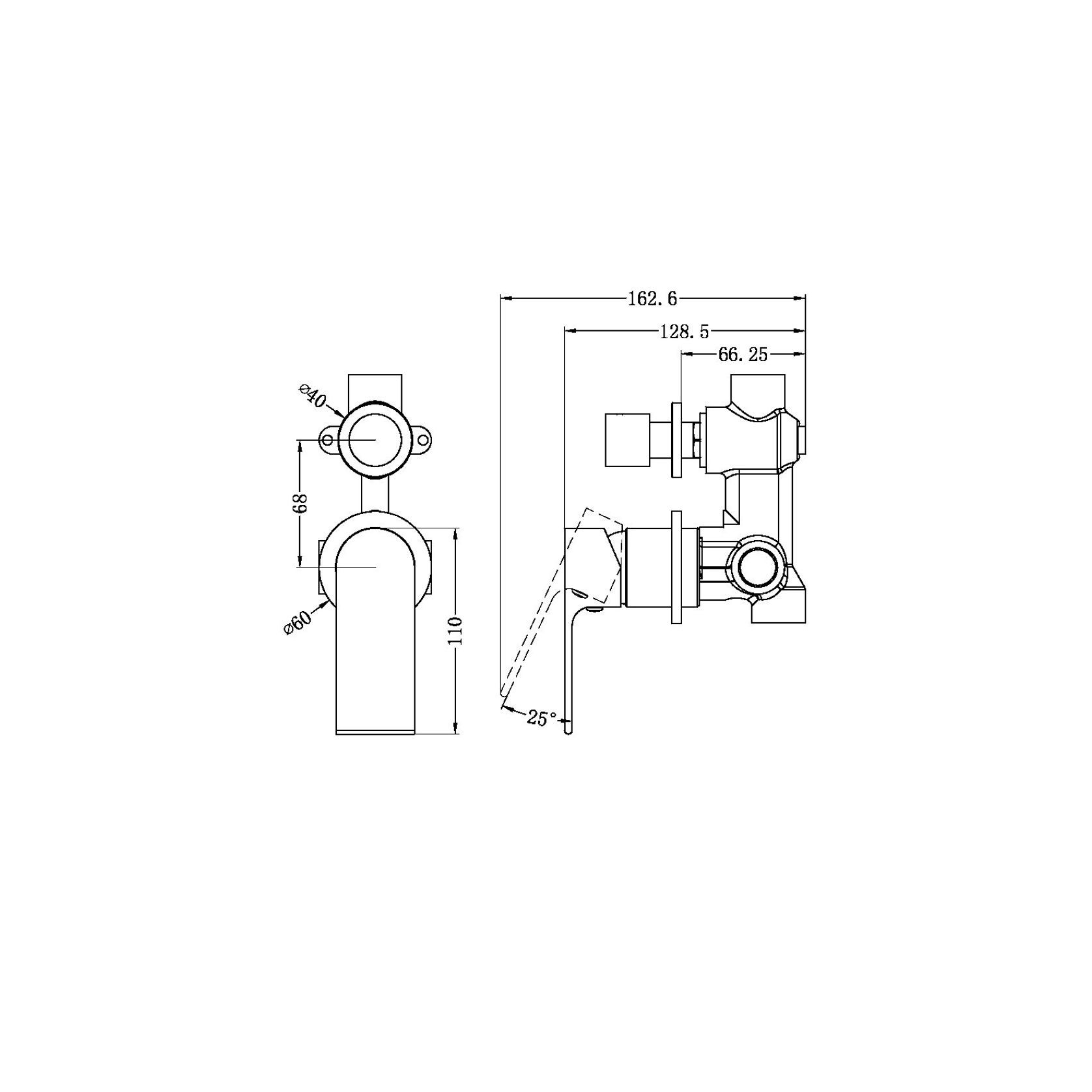 Bianca Shower Mixer & Divertor Back Plate | Gun Metal gallery detail image