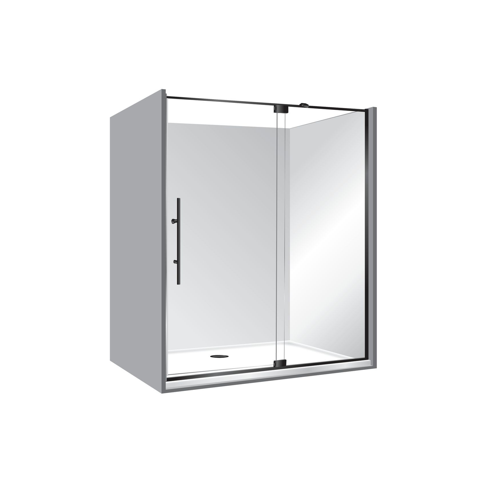Adjustable Frameless Pivot Alcove 900x1800x900 gallery detail image