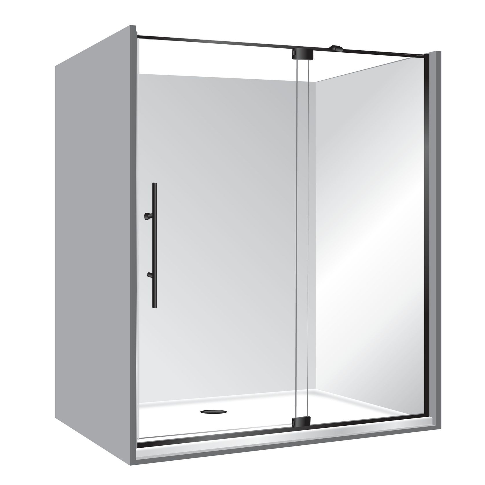 Adjustable Frameless Pivot Alcove 1000x1400x1000 gallery detail image
