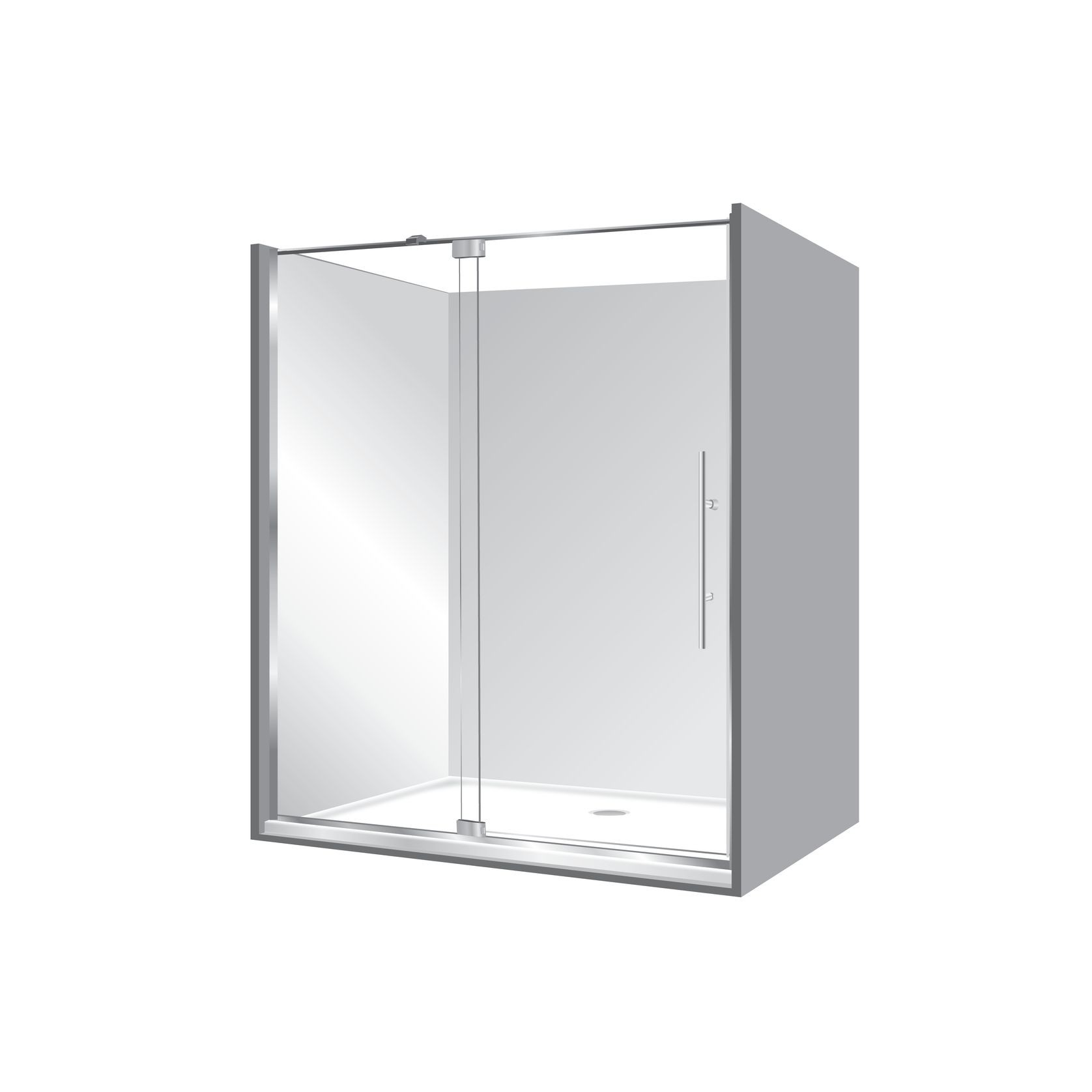 Adjustable Frameless Pivot Alcove 800x1200x800 gallery detail image