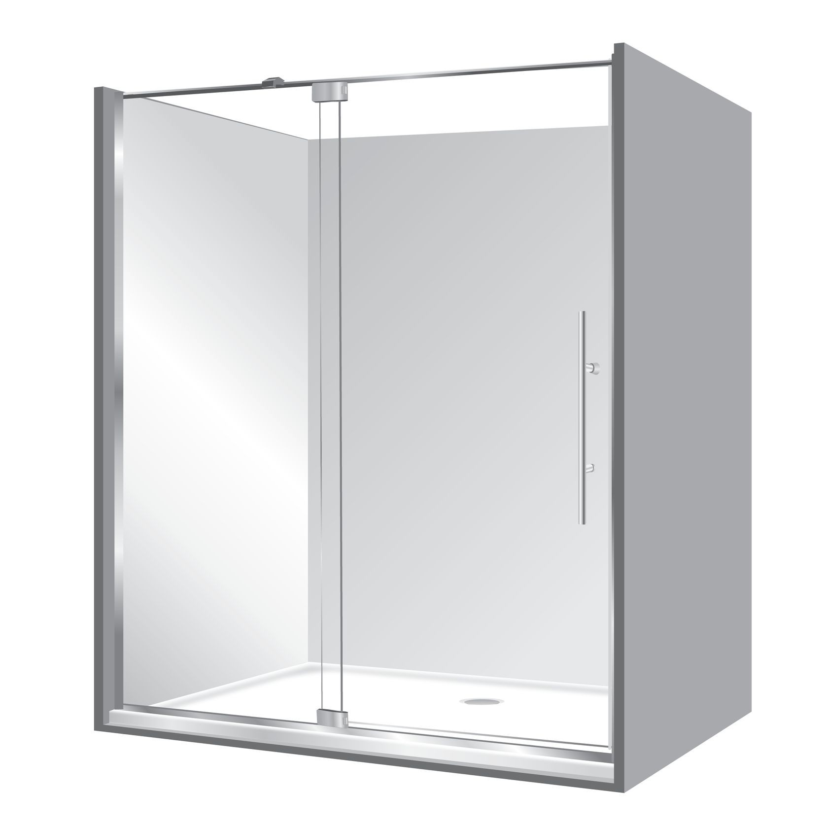 Adjustable Frameless Pivot Alcove 1000x1400x1000 gallery detail image