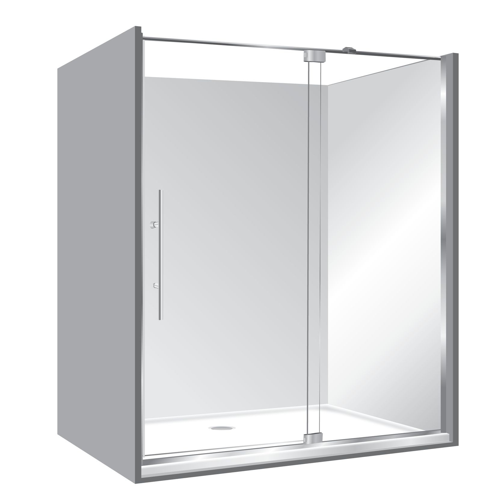Adjustable Frameless Pivot Alcove 1000x1400x1000 gallery detail image