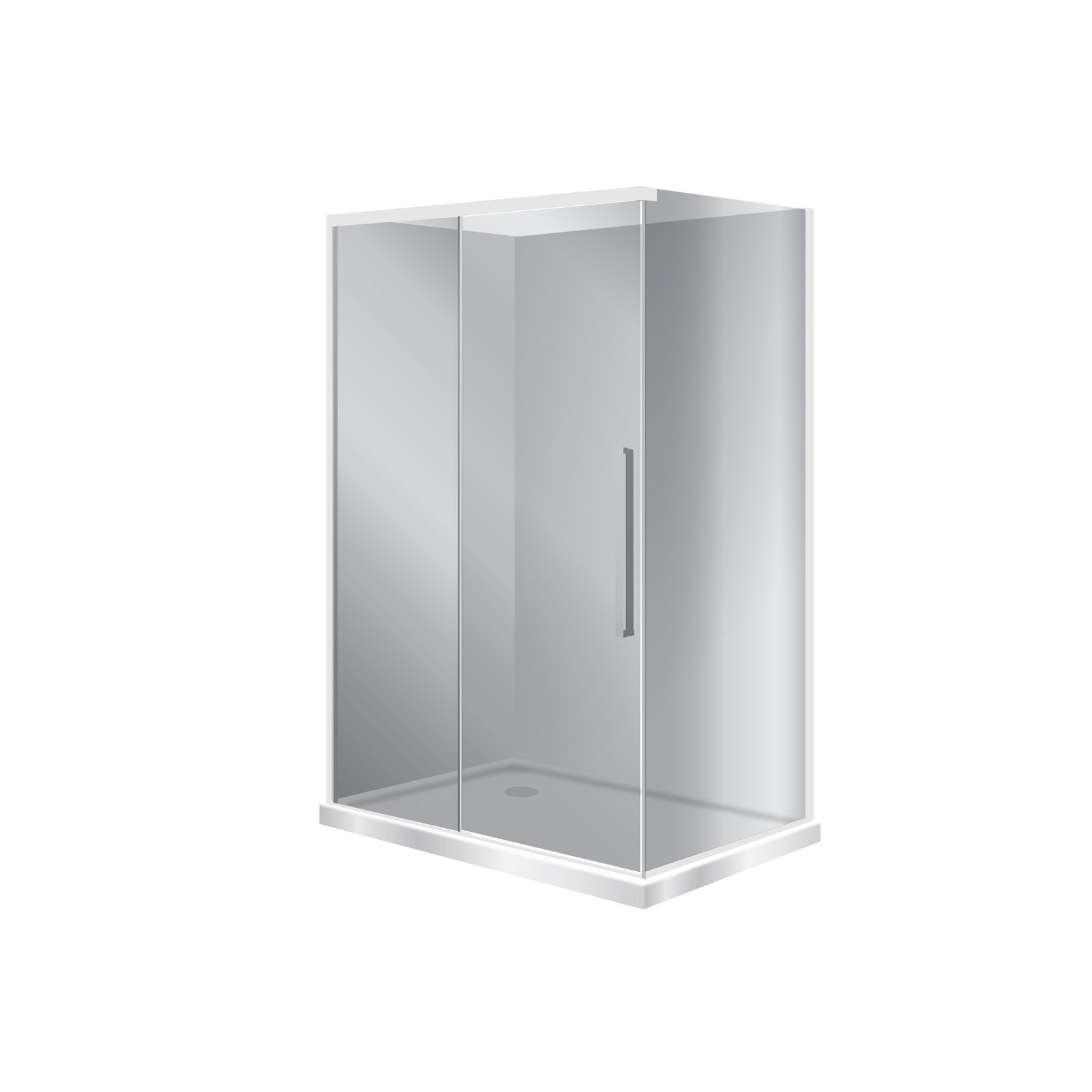 Horizon 2 Sided Sliding Door Shower with Grey Glass gallery detail image