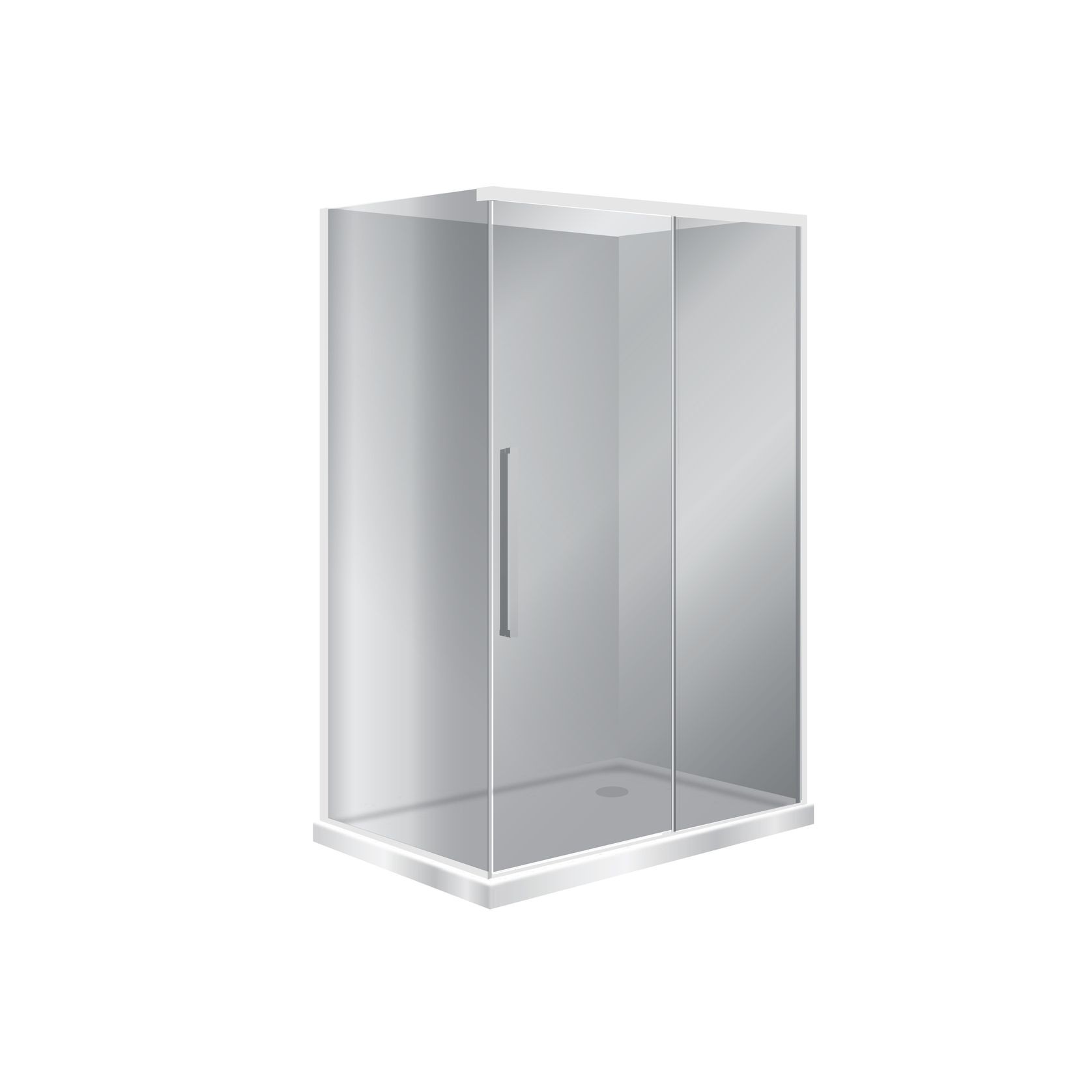 Horizon 2 Sided Sliding Door Shower with Grey Glass gallery detail image