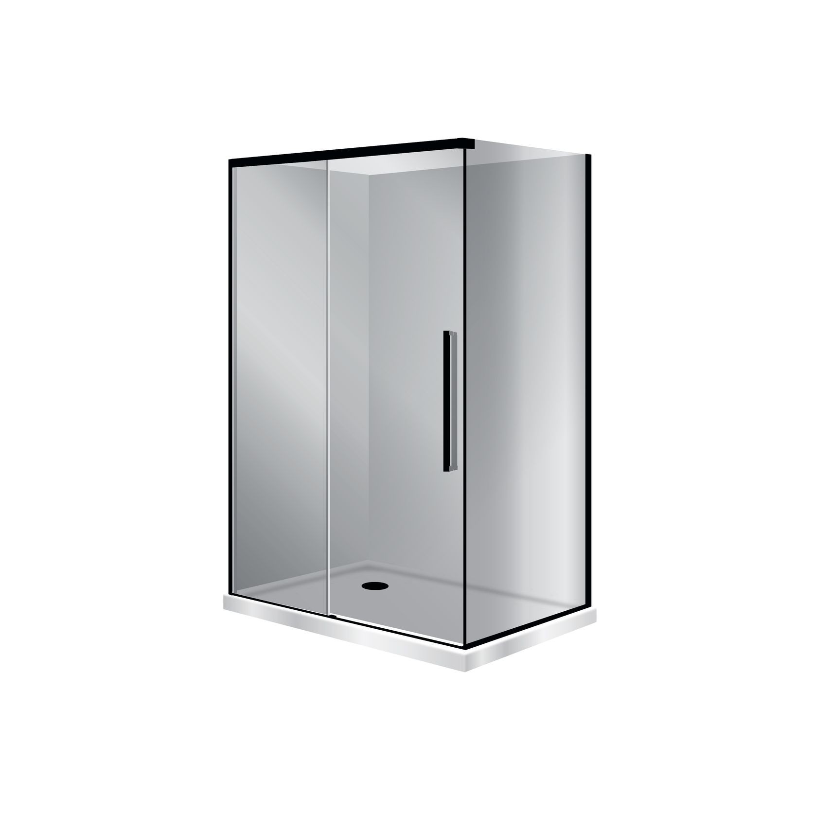 Horizon 2 Sided Sliding Door Shower with Grey Glass gallery detail image