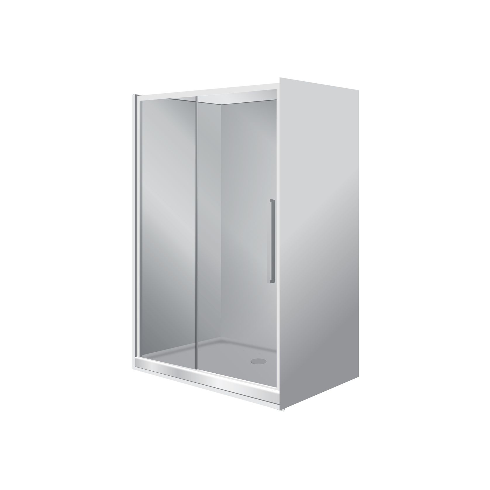 Horizon Alcove Sliding Door Shower with Grey Glass gallery detail image