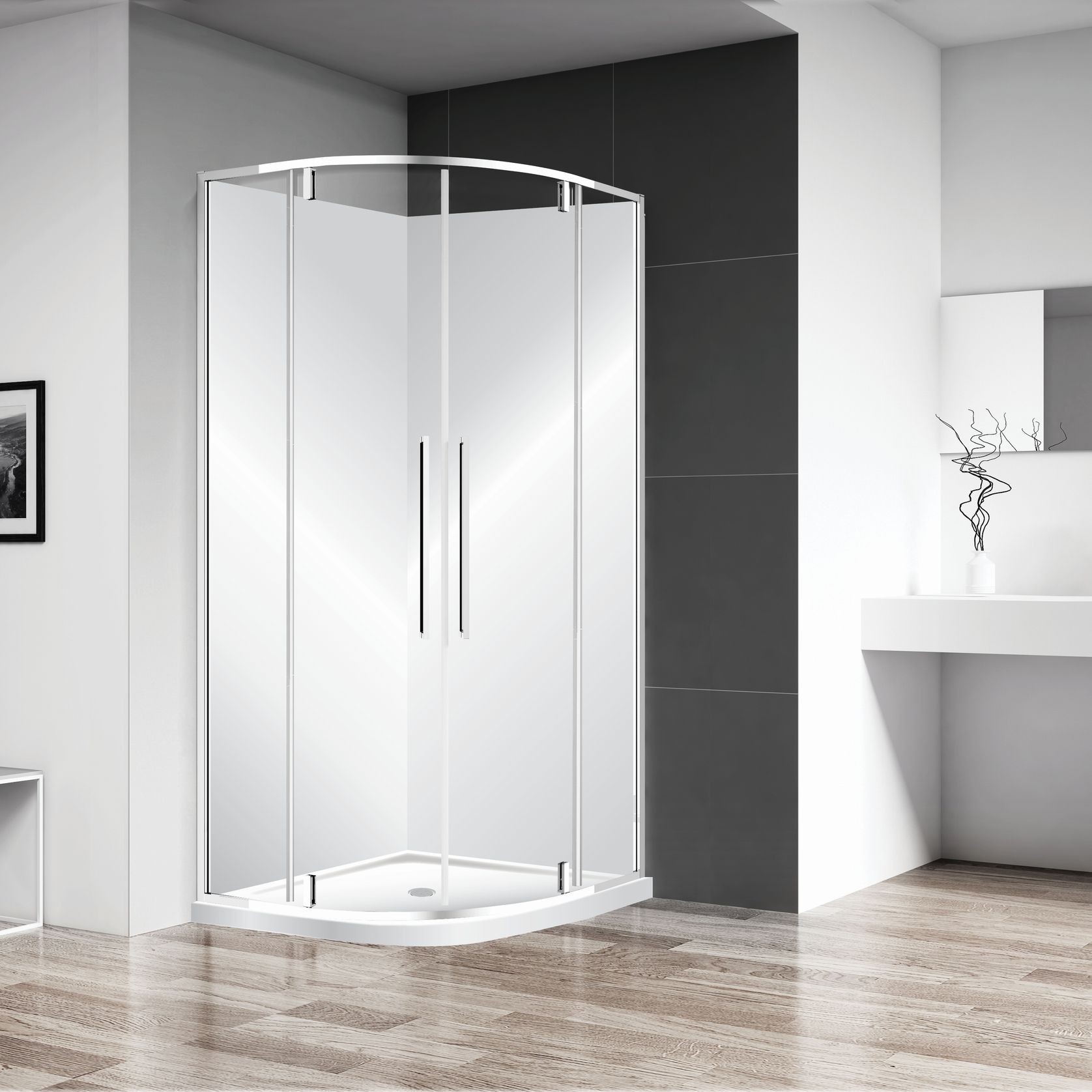 Horizon Round Pivot Door Shower