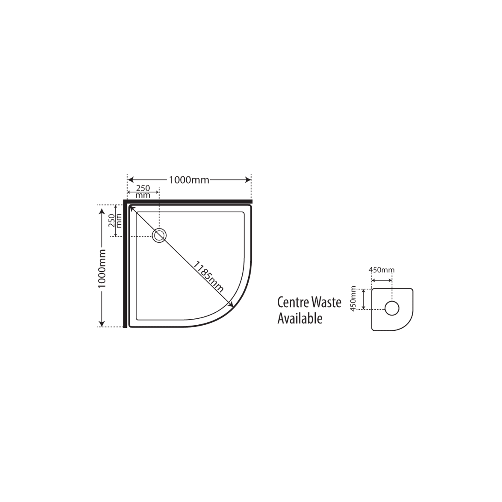 Horizon Round Corner Pivot Door Shower gallery detail image