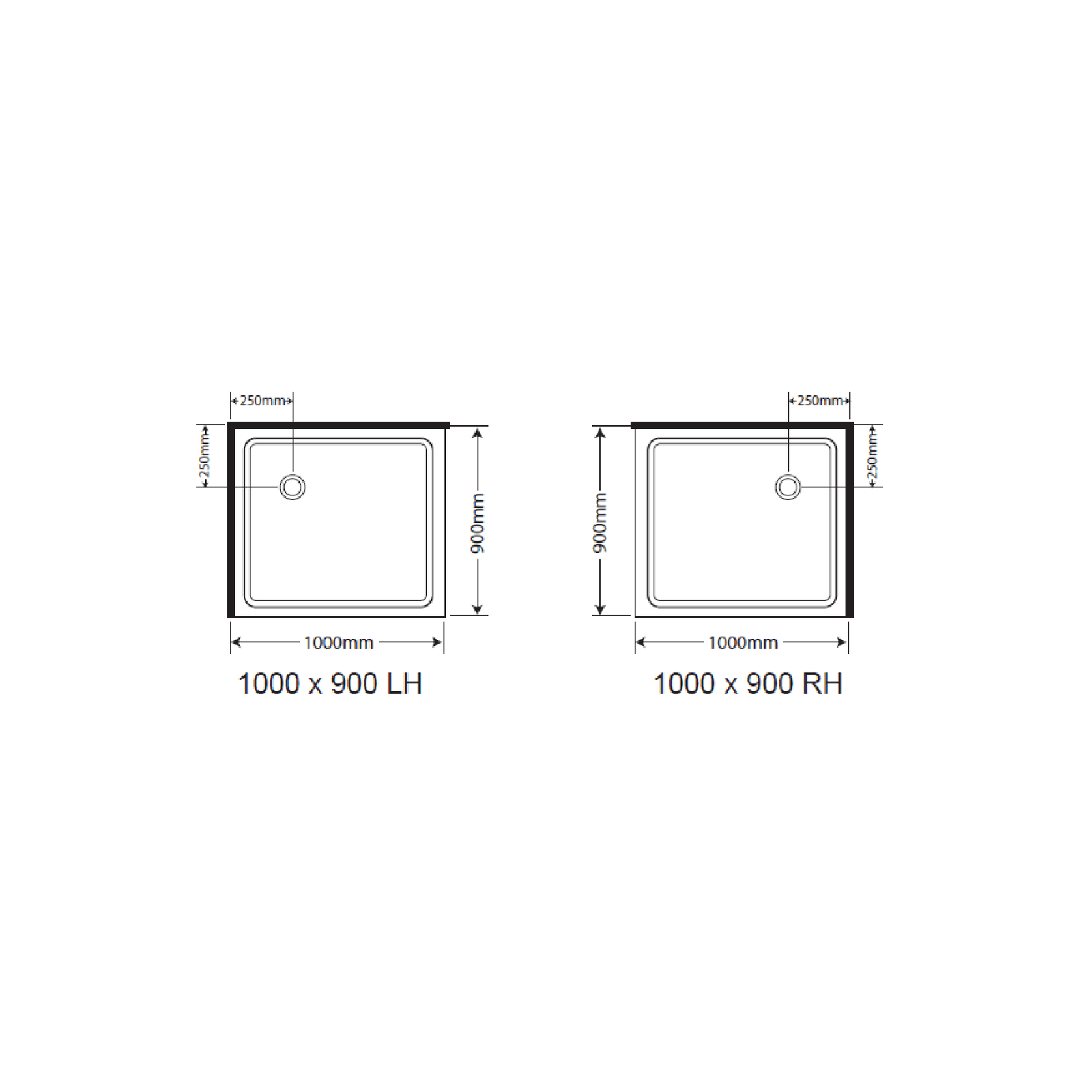 Horizon 2 Sided Pivot Door Shower gallery detail image