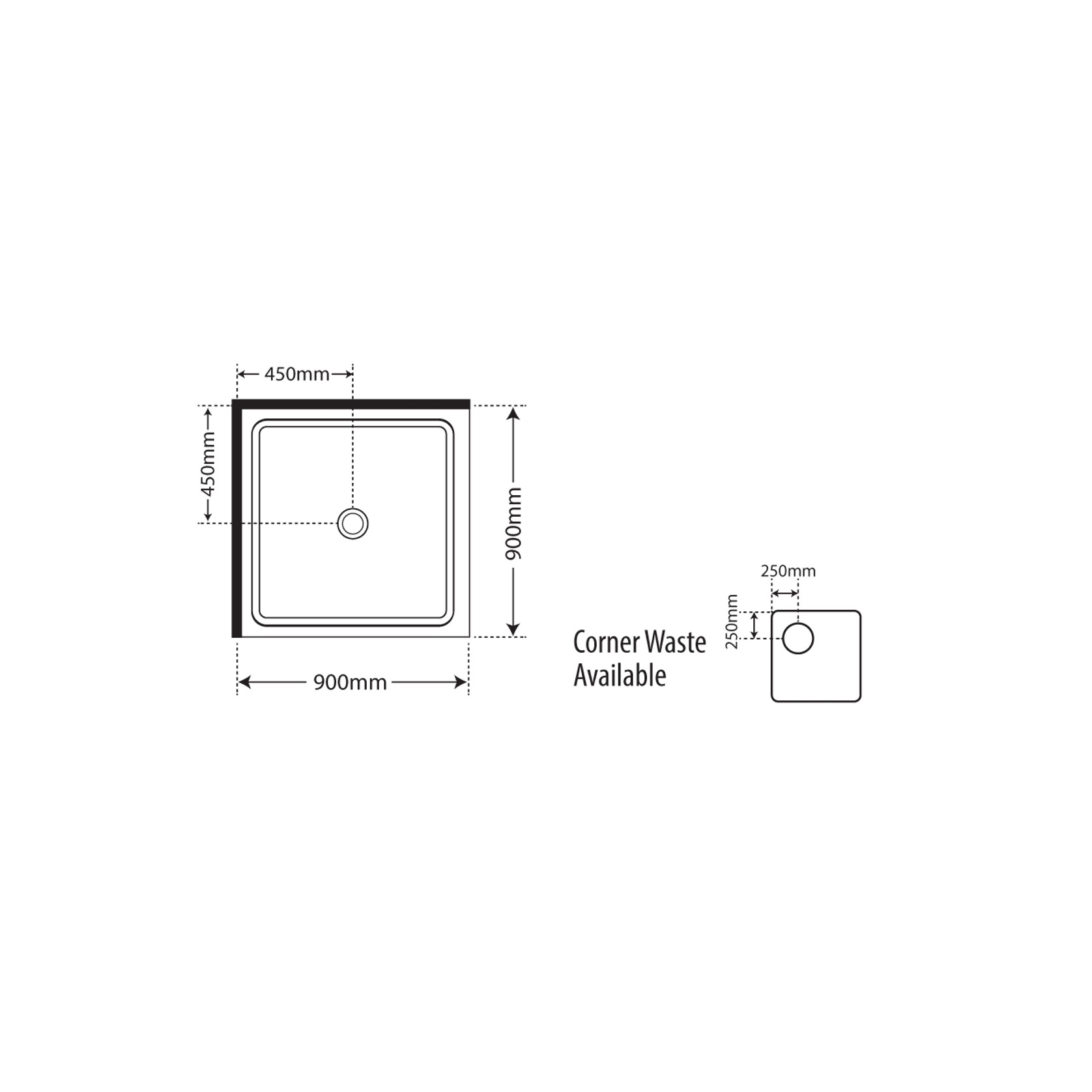 Horizon Corner Entry Pivot Door Shower gallery detail image