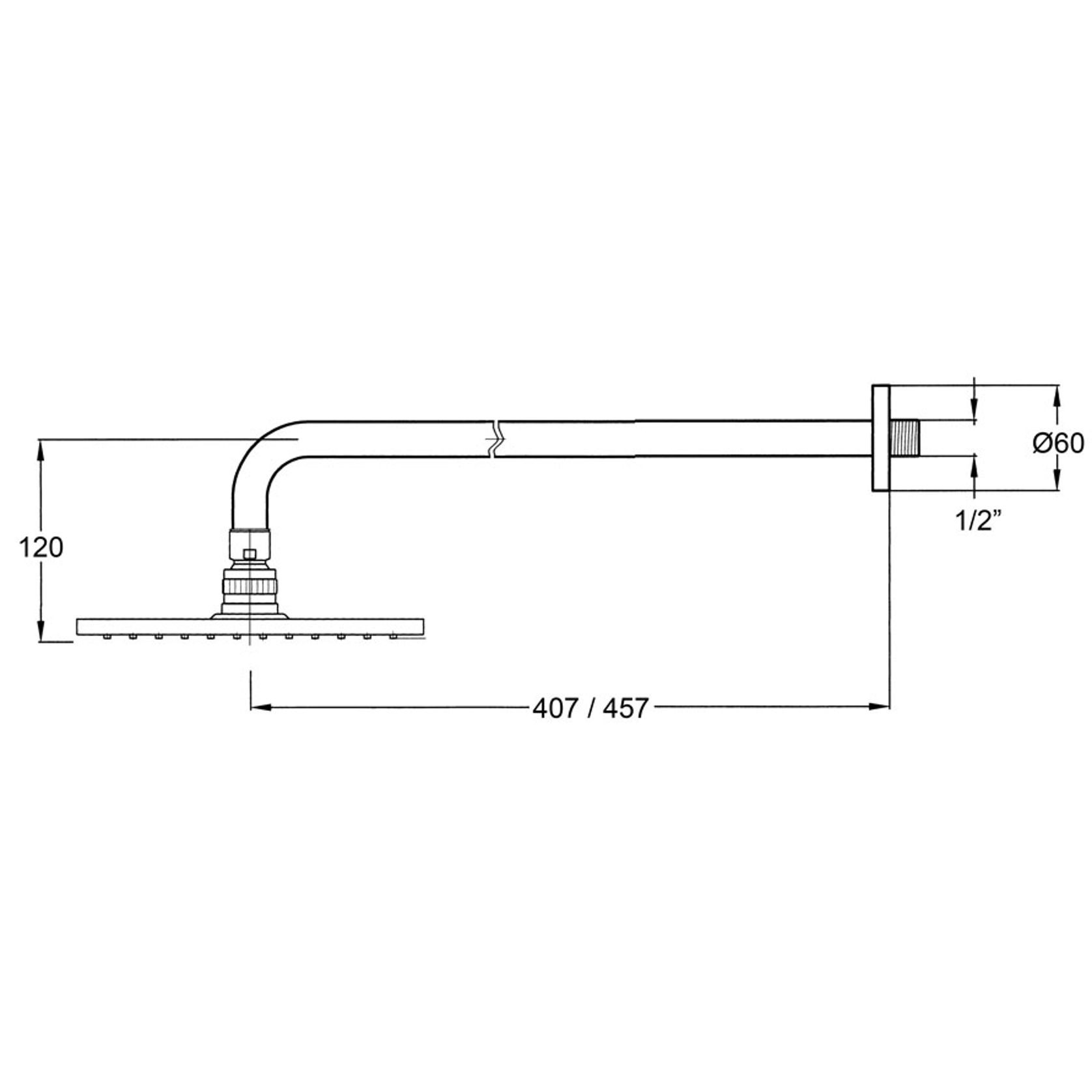 Carbon Rain Shower With Wall Arm gallery detail image